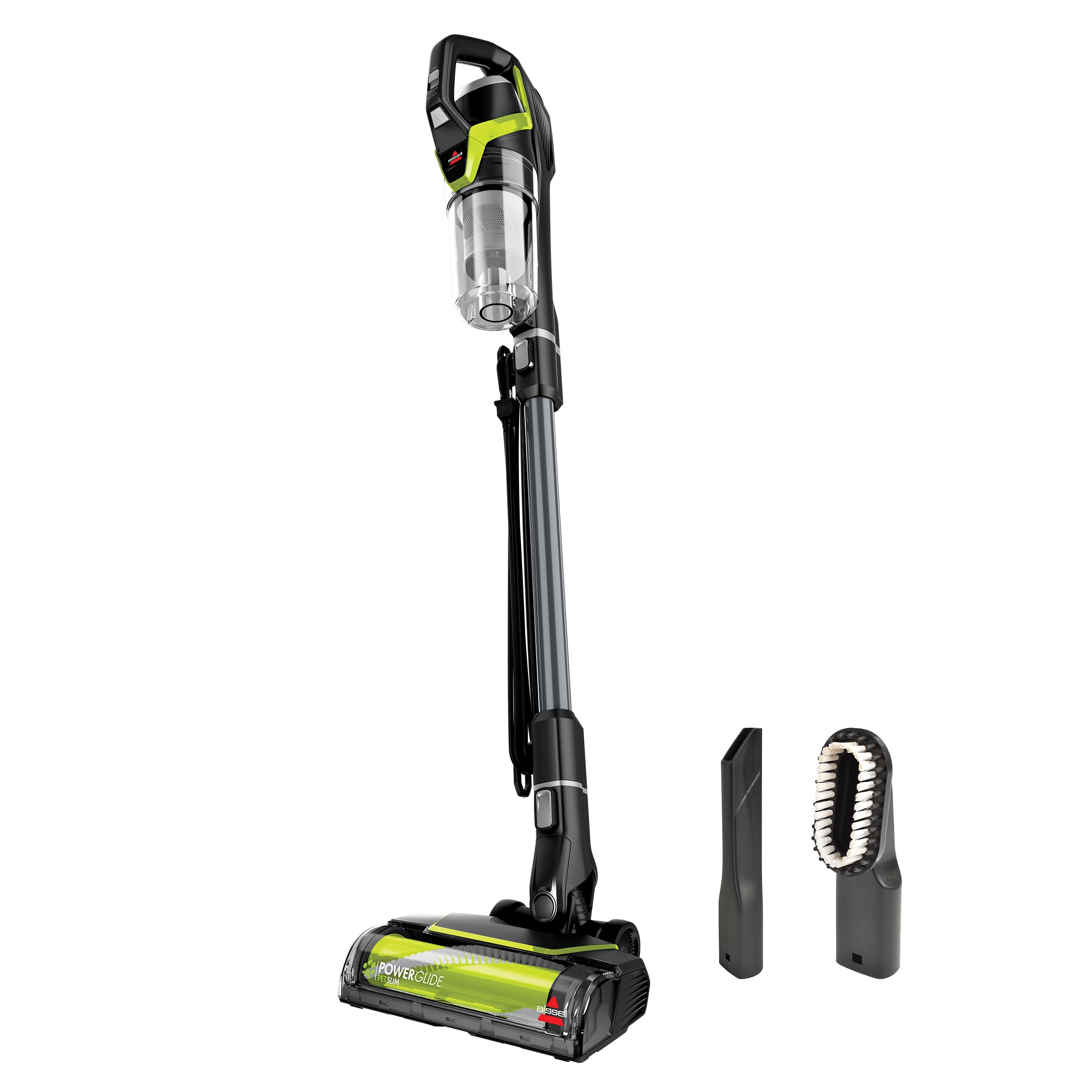 Bissell PowerGlide Slim Corded Vacuum Cleaner for Pet Hair - Powerful Suction for Carpets & Hard Floors, Lightweight with Swivel Steering, 3-in-1 Dusting & Crevice Tools, XL Tank (Model 3070, Black/Green) - Perfect for Home Cleaning, Pet Owners, and Quick Pickup on Stairs & Furniture