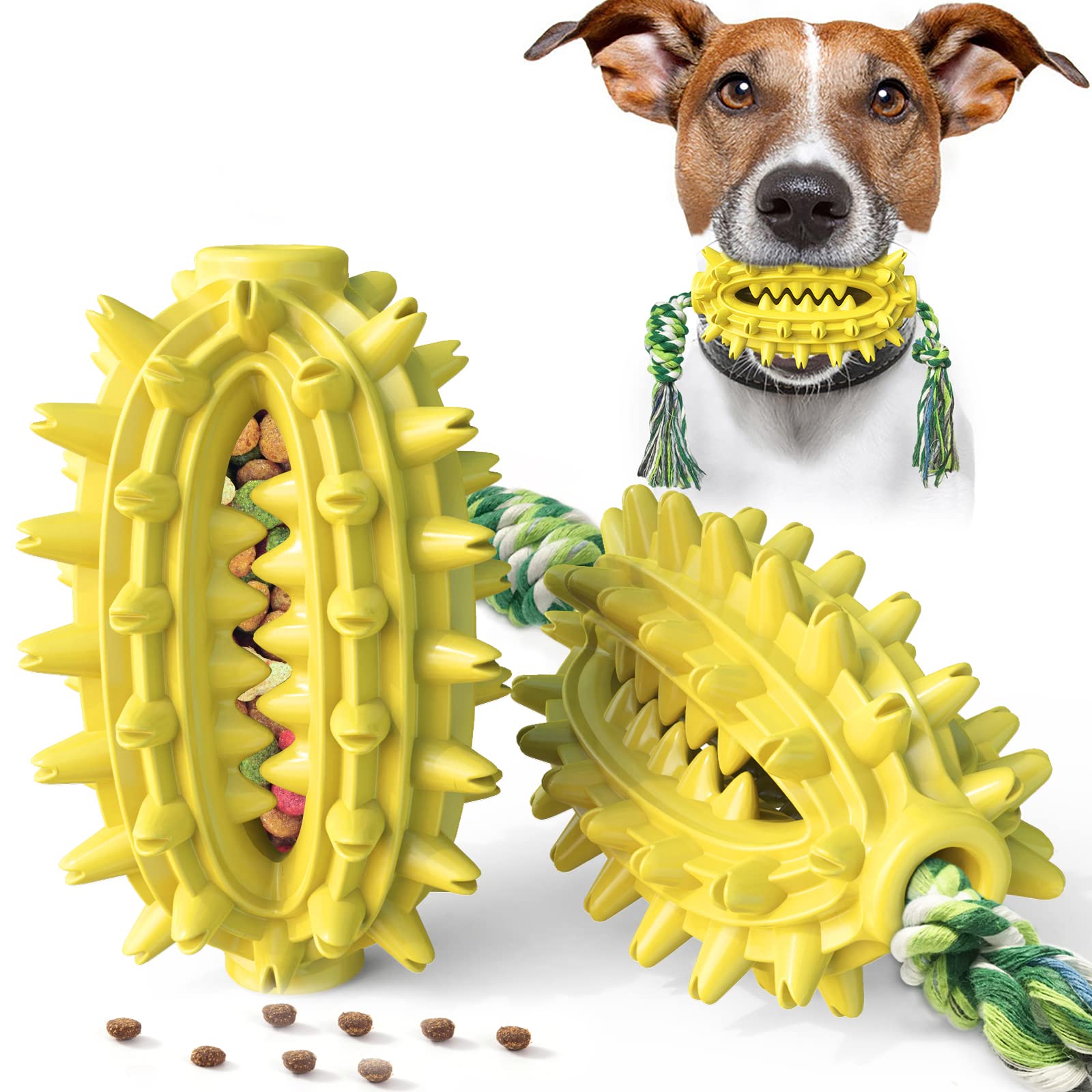Durable Natural Rubber Dog Chew Toys for Aggressive Chewers - Cactus Shaped Interactive Chew Toy for Medium & Large Dogs, Training, Teeth Cleaning, Fetch & Chase Play - Perfect for Indoor & Outdoor Fun