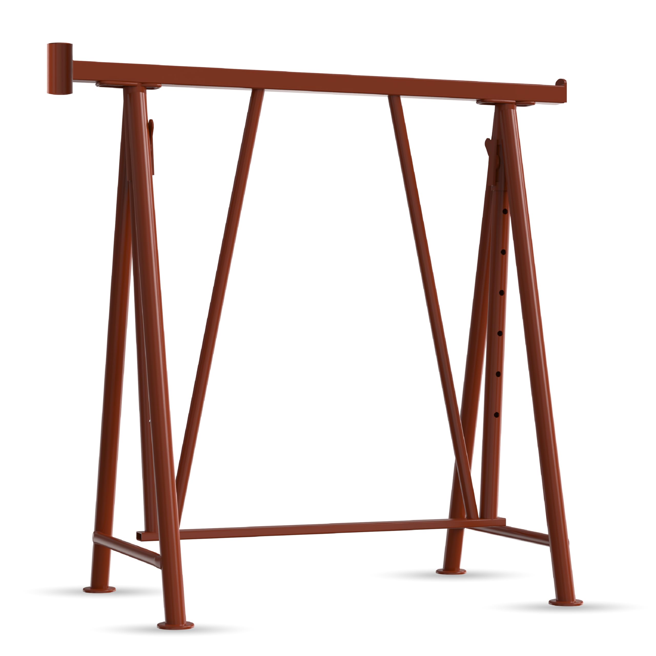 COMPAKT S 1200 Folding Brown Lacquered Scaffold Horse - Adjustable Height 1.5T Capacity, 1.2-1.95m Stand - Heavy Duty Work Platform for Construction, Painting & Home Renovation Projects