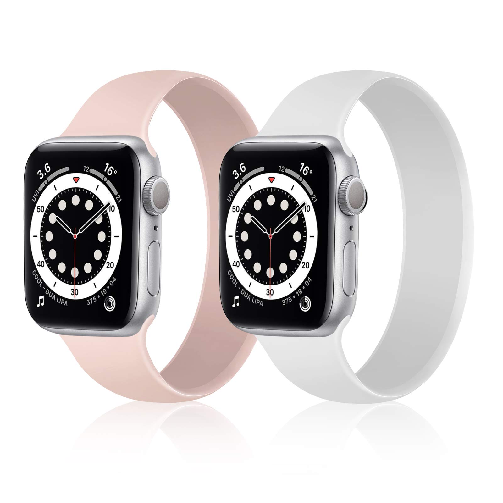 Unnite Stretchy Solo Loop Bands for Apple Watch 38mm 40mm 41mm 42mm 44mm 45mm 49mm - Soft Silicone Elastic Replacement Sport Band Compatible with iWatch Series SE/8/7/6/5/4/3/2/1 - Perfect for Workouts, Running & Everyday Wear (Men & Women)