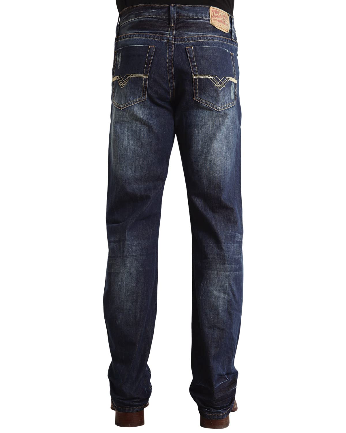 Stetson Men's Modern Straight Leg Jeans - Blue Denim, 40x32 Size | Comfortable Casual & Work Pants for Everyday Wear