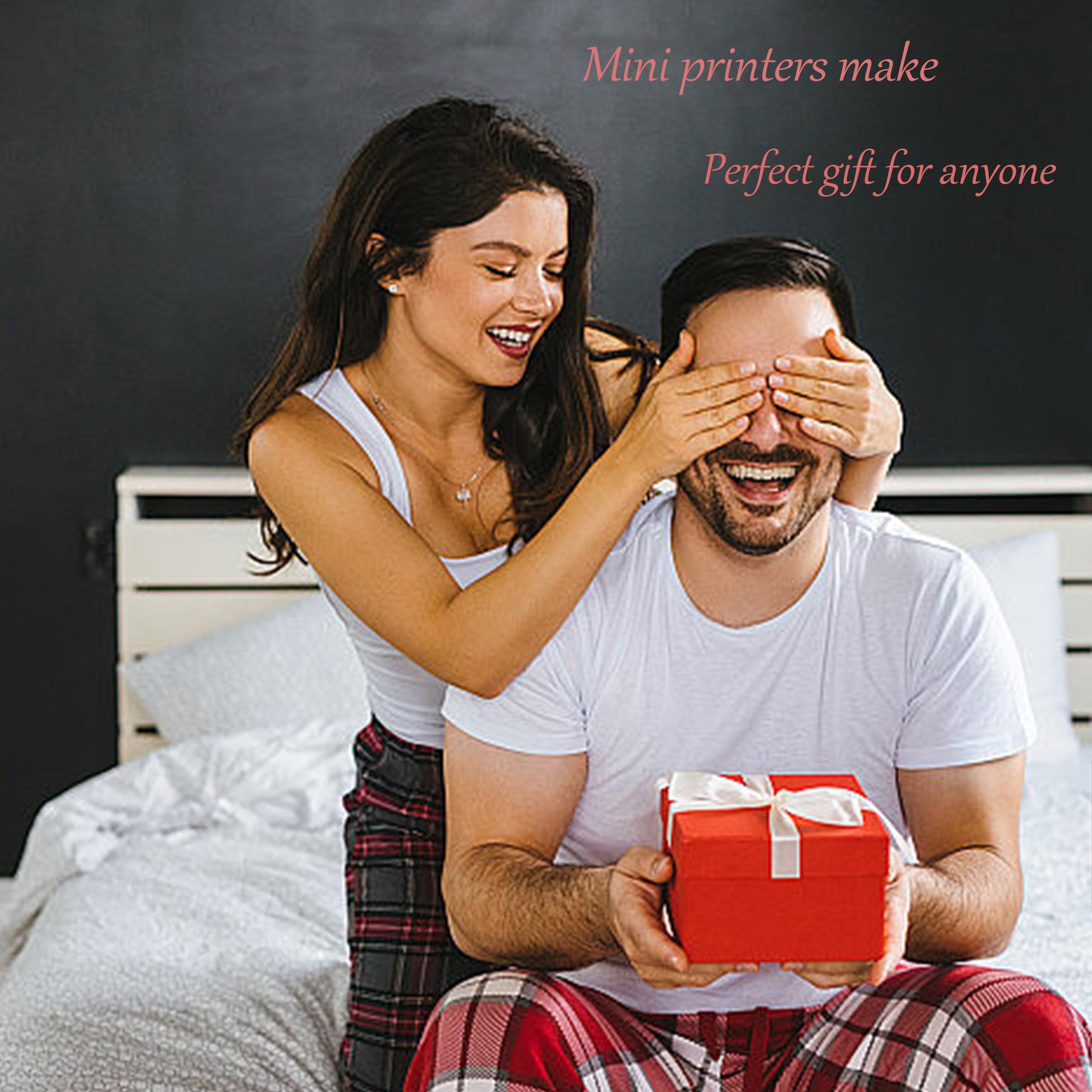 Mini Portable Bluetooth Sticker Printer - Wireless Photo Printer for Android & iOS, 6 Rolls Thermal Paper Included - Perfect for Study Notes, Scrapbooking, and Instant Photo Printing