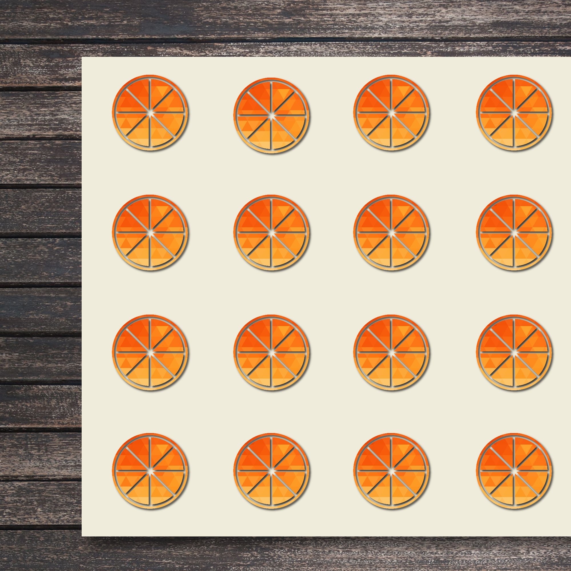 Orange Fruit Juice Stickers - 30 Pack of 1.5 Inch DIY Craft Stickers for Scrapbooking, Party Decorations, Seals & DIY Projects - Perfect for Kids Crafts, Water Bottles & Laptop Decoration (Item 1101334)