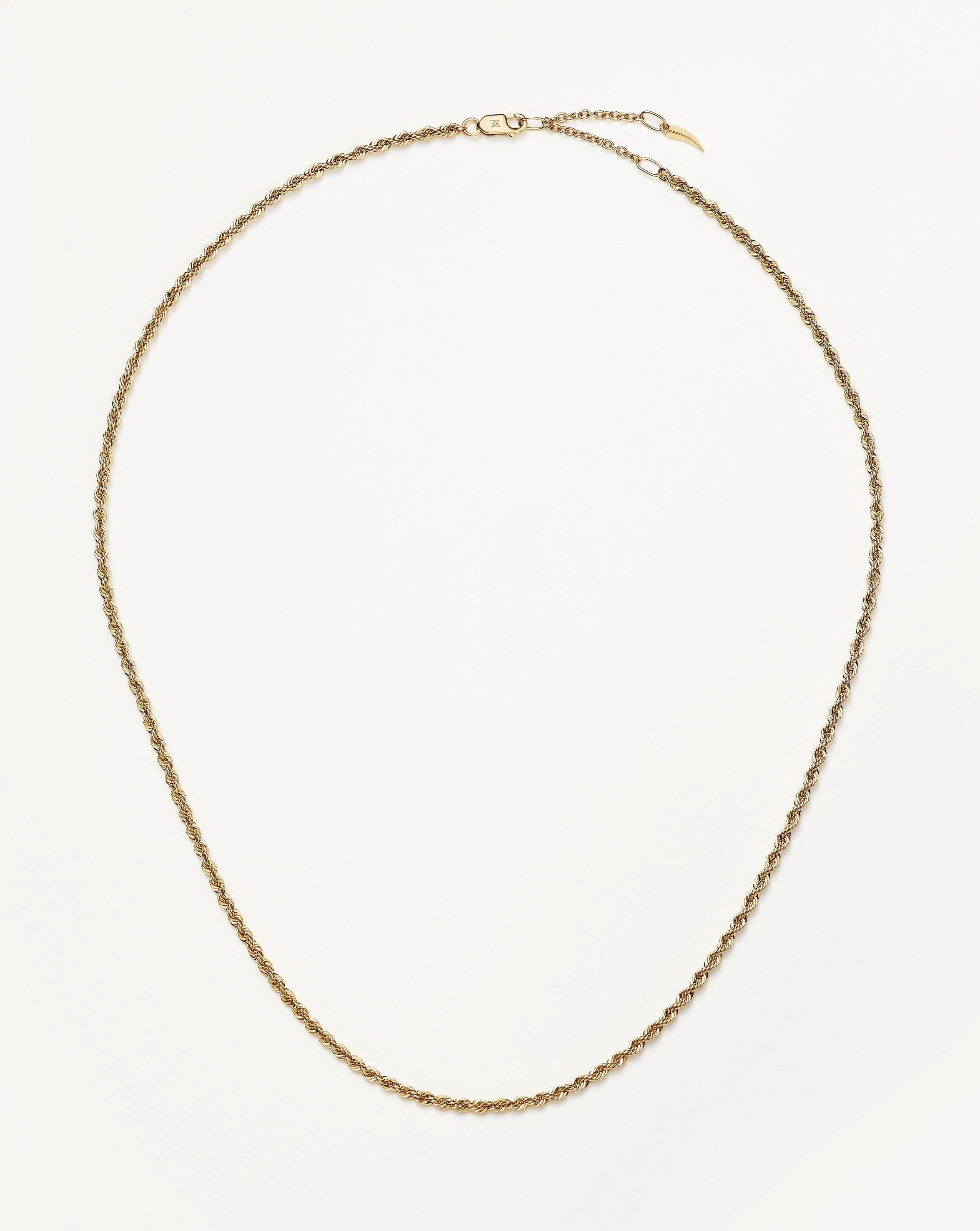 Fine Classic Rope Chain Necklace for Men & Women - 14K Gold Plated Stainless Steel Jewelry - Perfect for Gifts, Weddings & Everyday Wear