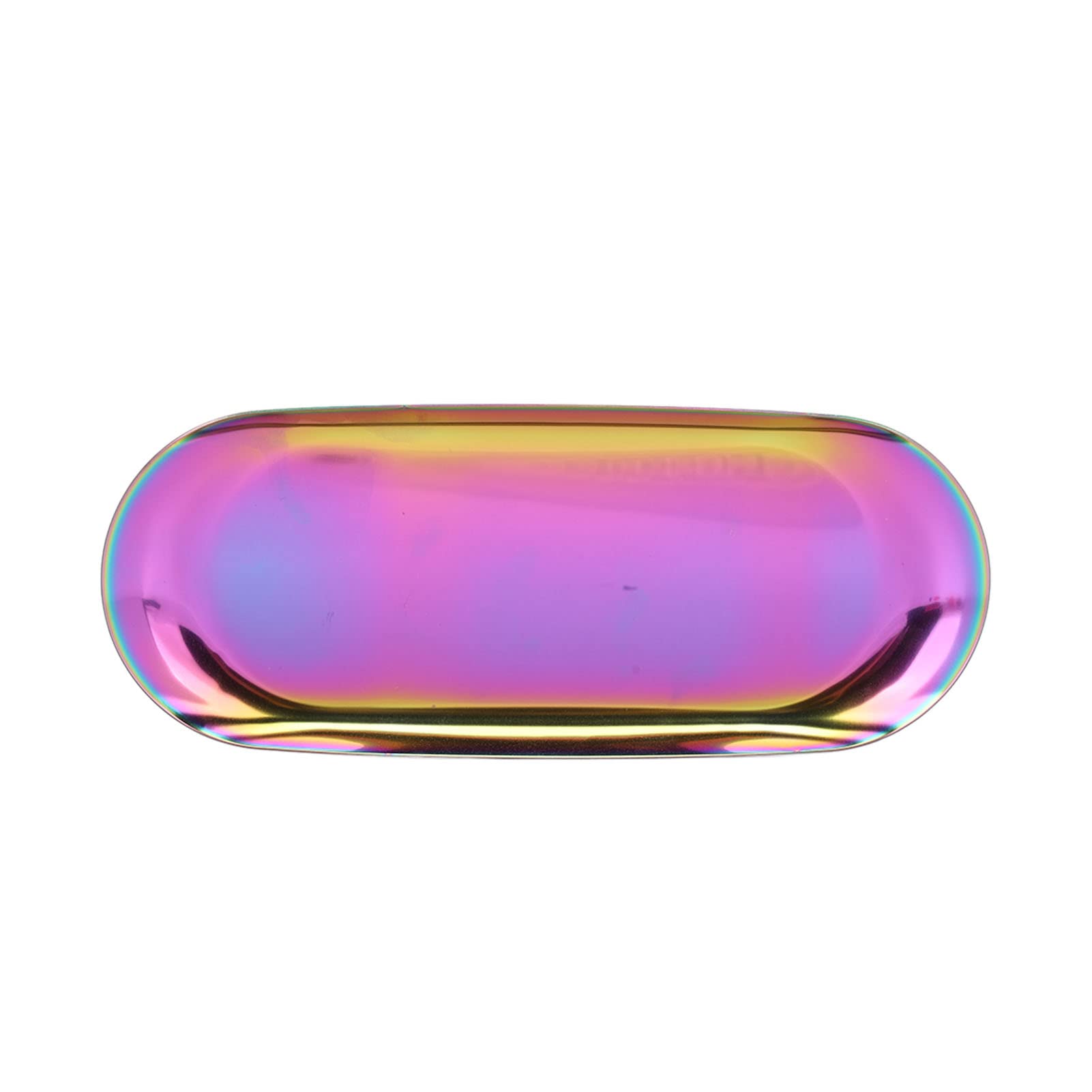 Oval Nail Storage Tray - Clear Vacuum Plated Decorative Organizer for Perfume Bottles, Jewelry & Nail Accessories | Perfect for Vanity Display, Bathroom Decor & Gift Packaging