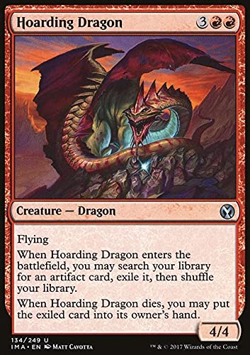 MTG Magic: The Gathering - Hoarding Dragon (134) Iconic Masters IMA Card | Rare Collectible Trading Card for Deck Building & Strategy Games | Perfect for MTG Tournaments, Casual Play & Collector's Display