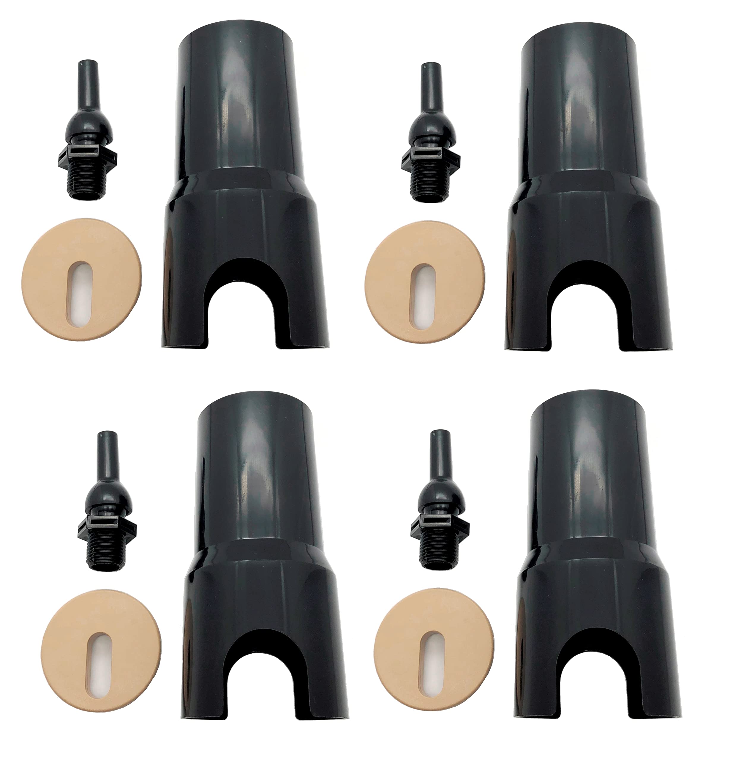 4 Pack Swimming Pool Spa Fountain Deck Jet Stream Sprayers - In-Ground Waterfall Feature with Tan Caps for Outdoor Patio & Backyard Landscaping | Perfect for Poolside Relaxation & Garden Decor