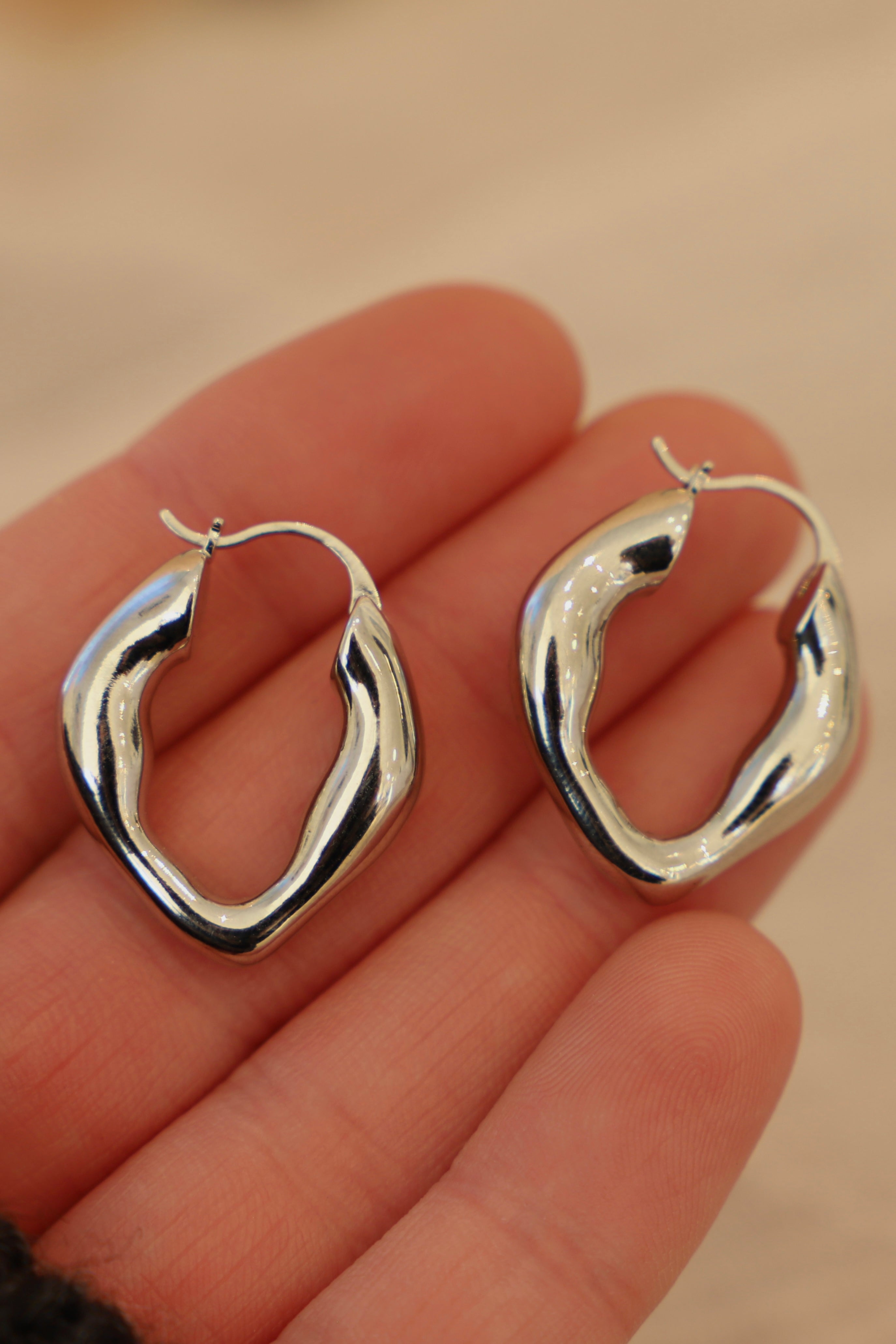 Organic Silver Hoops Earrings for Women | Hypoallergenic & Lightweight | Perfect for Everyday Wear, Parties & Gifts