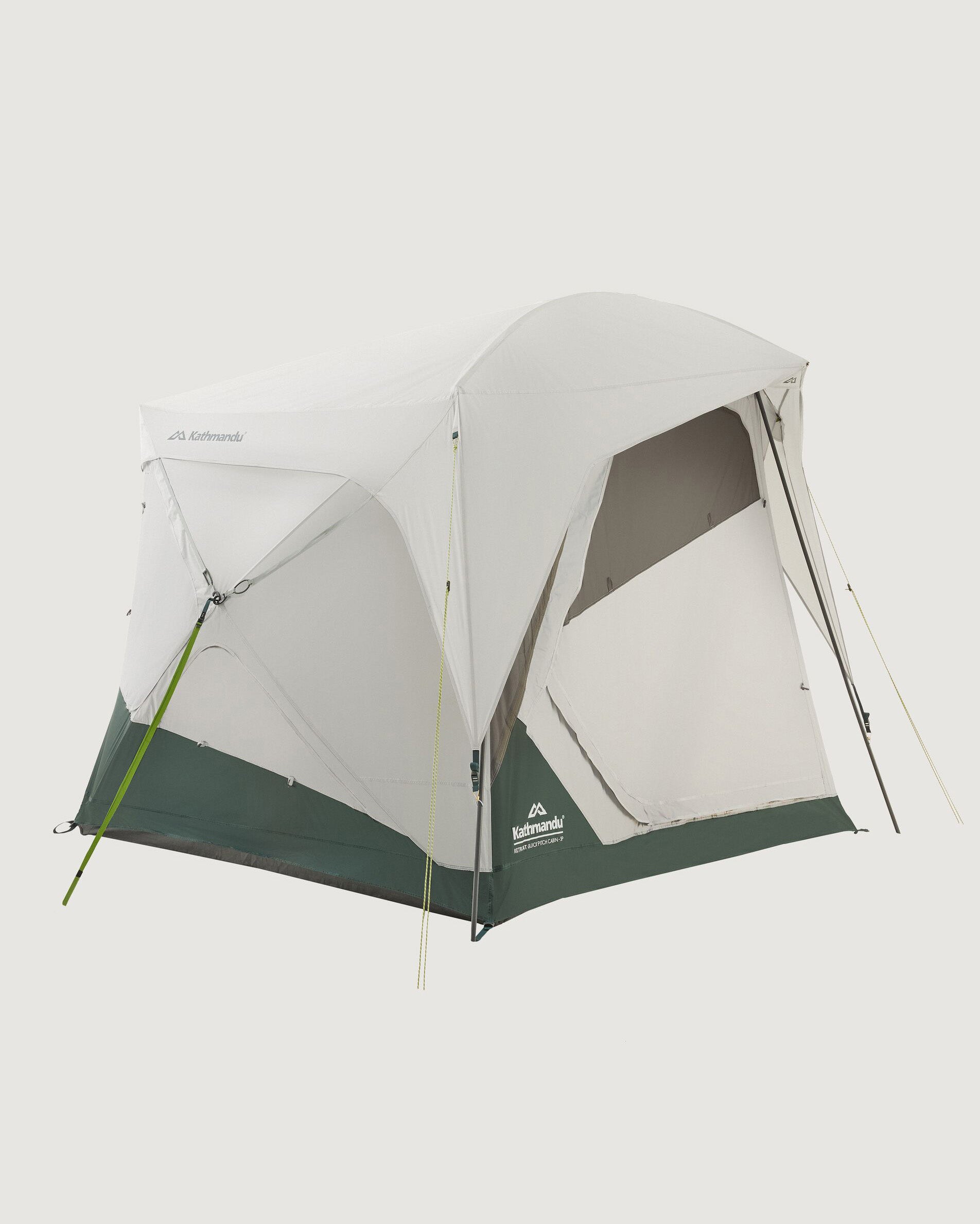 Retreat Quick Pitch 2-3 Person Cabin Tent - Silver Grey/Dark Spruce - Lightweight Camping Tent for Backpacking & Family Outdoor Adventures
