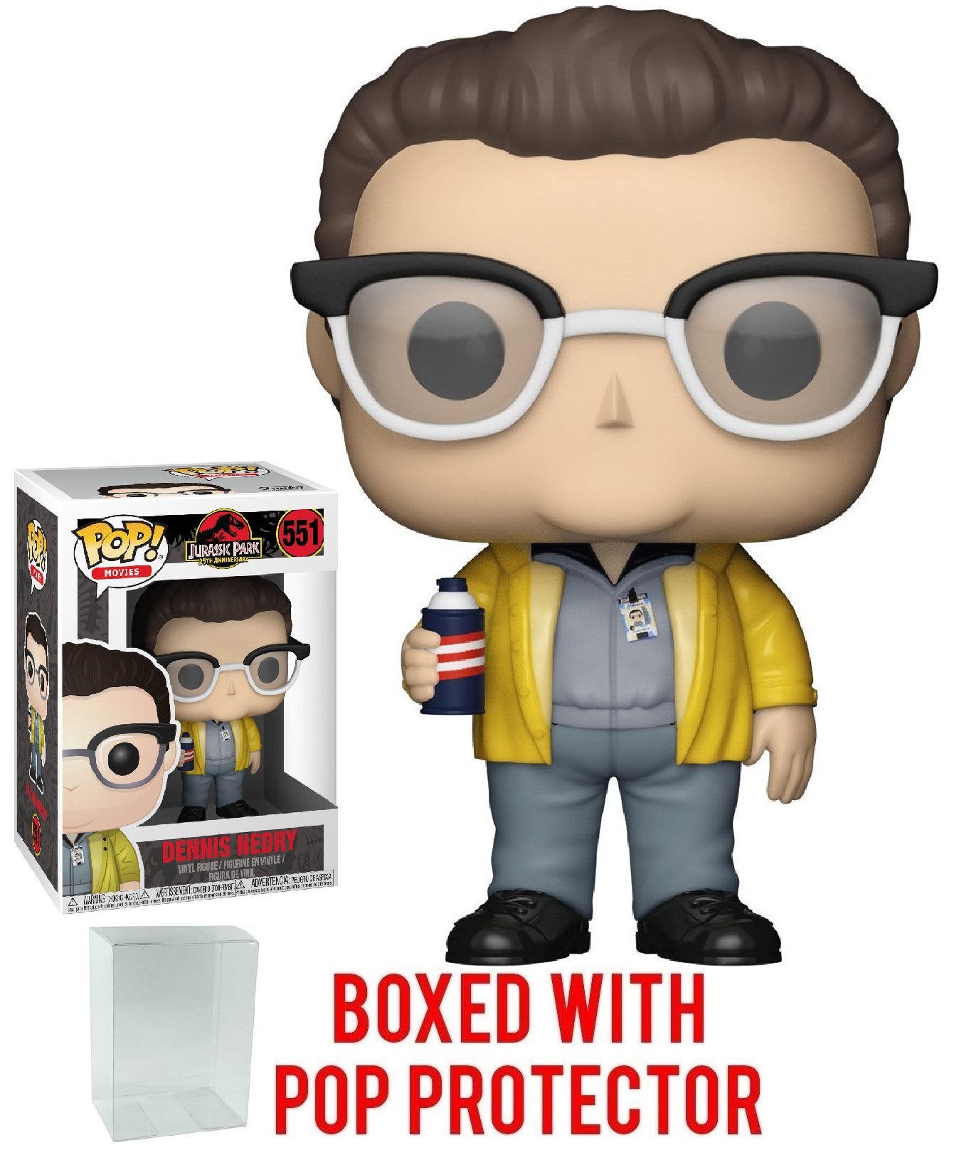 Funko Pop! Movies: Jurassic Park - Dennis Nedry Collectible Vinyl Figure with Pop Protector Case | Official Licensed Jurassic Park Merchandise | Perfect for Movie Fans, Collectors and Display Shelves
