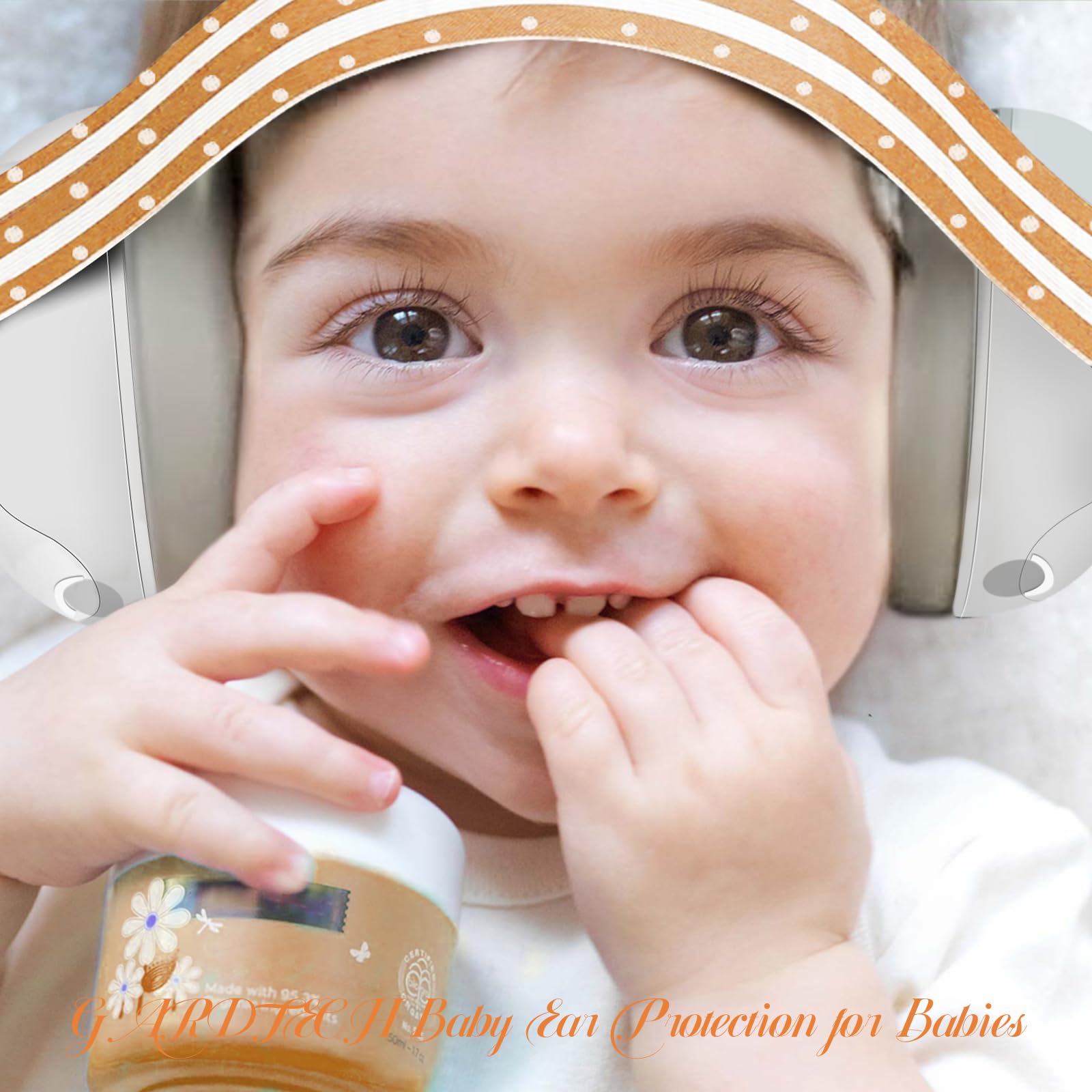 Gardtech Baby Headphones for Noise Protection - Adjustable Infant Ear Muffs for Newborns & Toddlers (0-36 Months), 25dB SNR Noise Canceling Headphones for Airplane, Concerts & Outdoor Activities (White) - Perfect for Travel, Sleep & Sensory Sensitivity