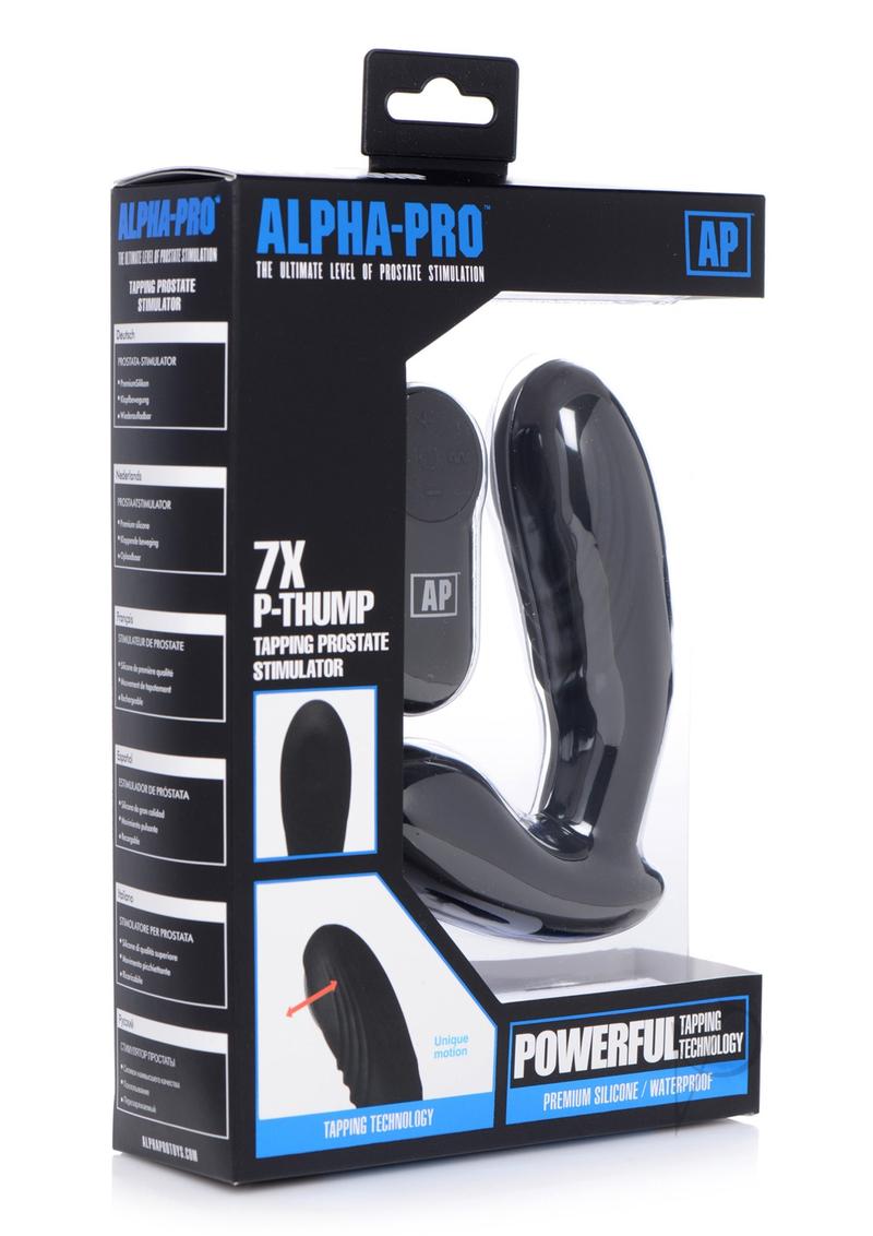Alpha Pro 7x P Thump Rechargeable Vibrating Prostate Massager - Powerful Silicone Anal Stimulator for Men - Perfect for Solo Play & Couples Intimacy - Black