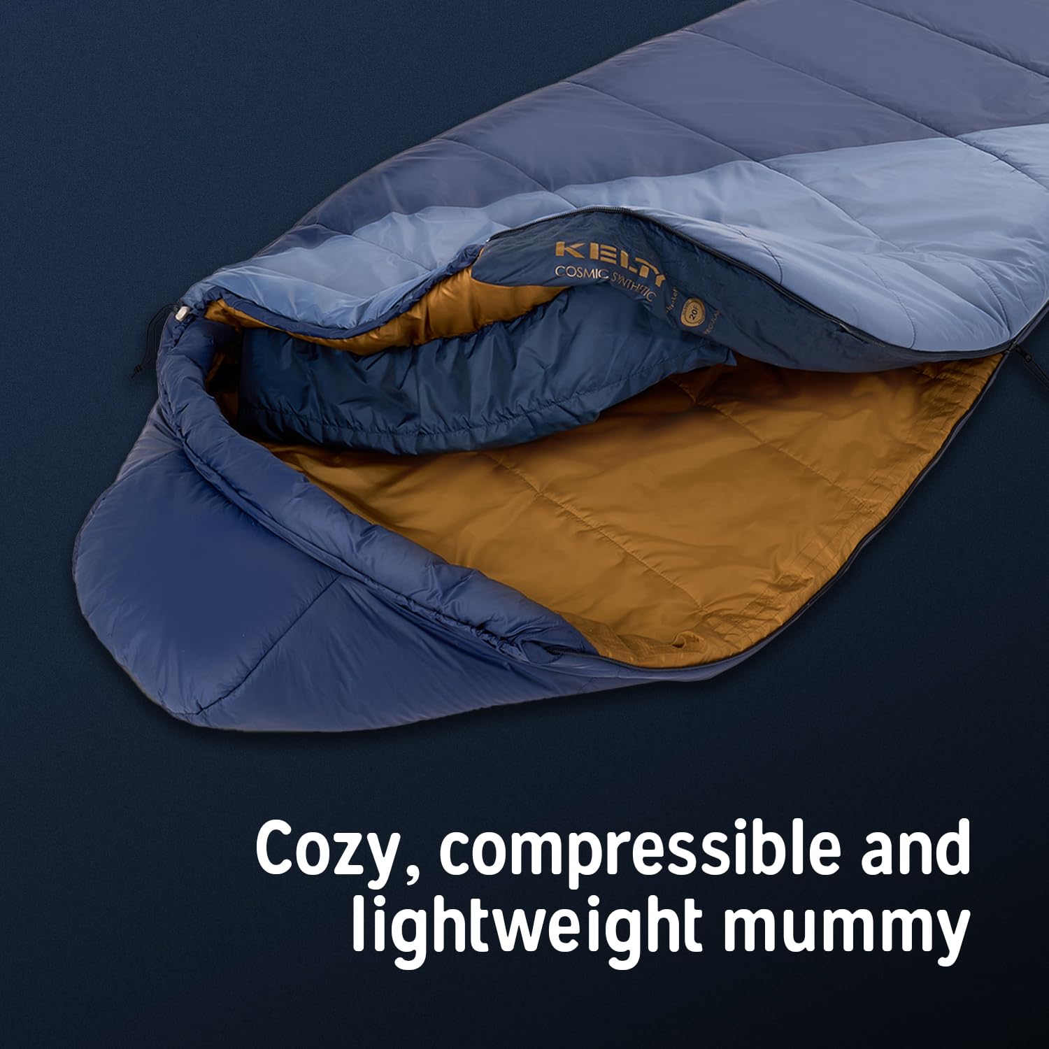 Kelty Cosmic Synthetic Fill 20 Degree Backpacking Sleeping Bag – Lightweight, Water-Resistant, Compression Straps & Stuff Sack Included – Perfect for Camping, Hiking & Outdoor Adventures