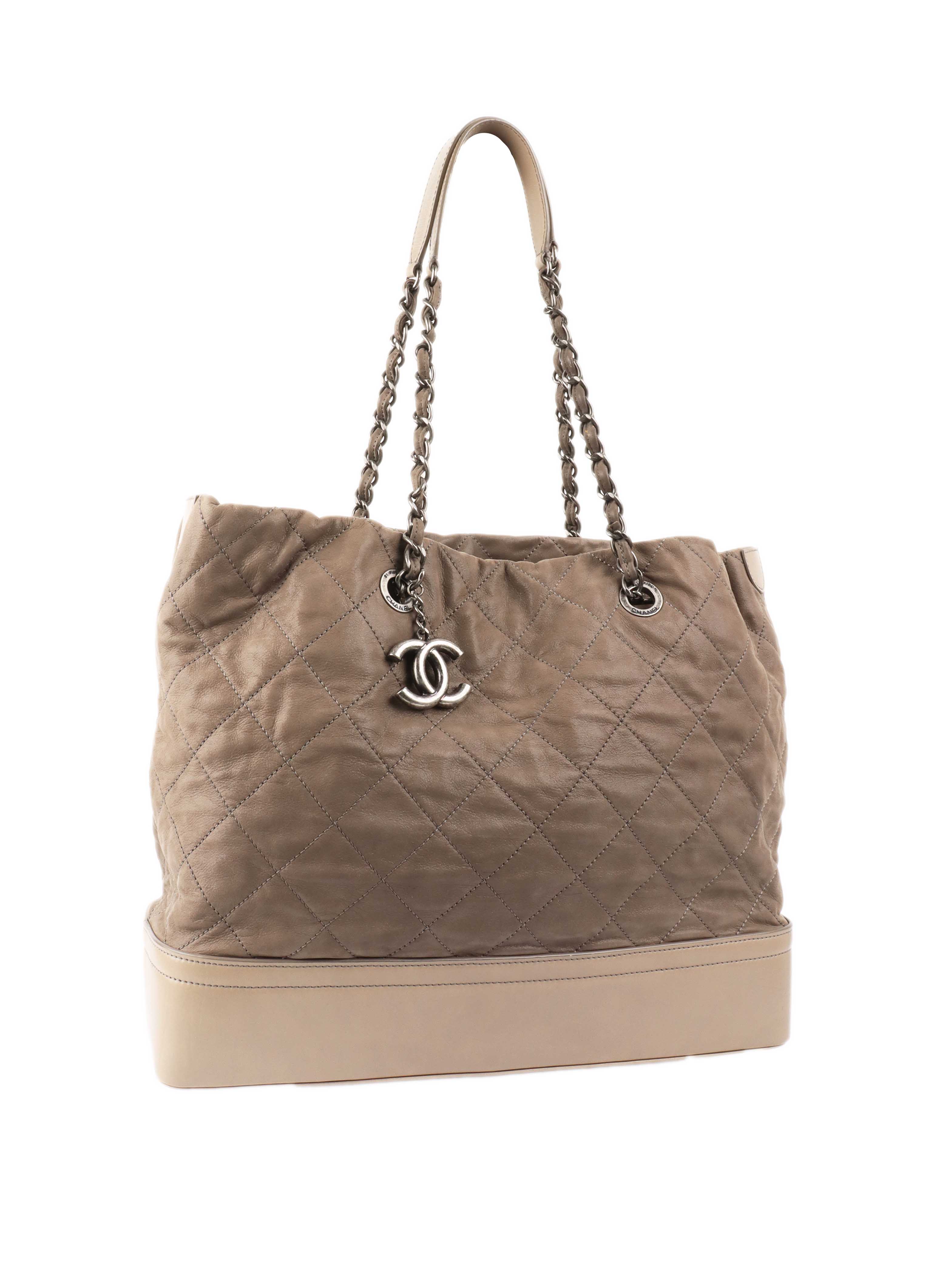 Chanel Grey Quilted Calfskin Tote Bag - Luxury Designer Handbag for Women | Perfect for Work, Travel & Everyday Use