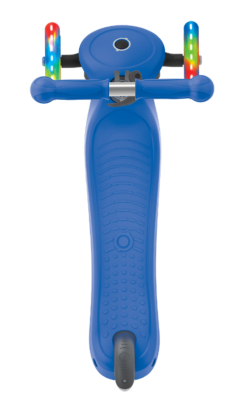 Globber Primo Lights Scooter with Anodized Bar - Navy Blue Kids Kick Scooter for Outdoor Fun & Commuting