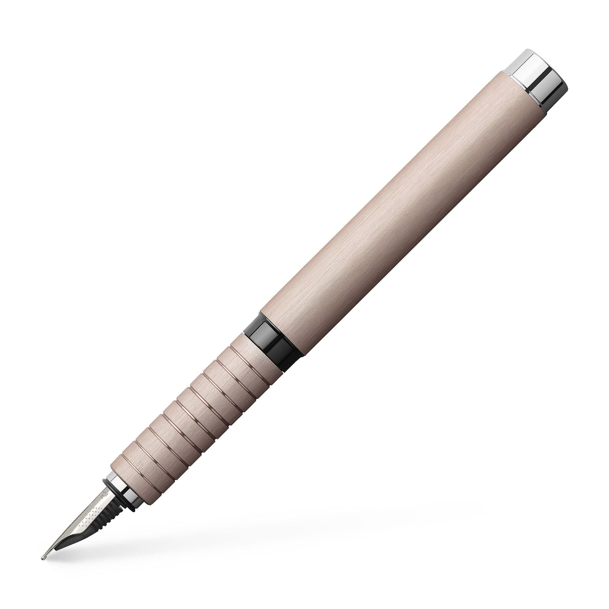Faber-Castell Essentio 148422 Fountain Pen - Premium Aluminum Rose Gold Writing Pen for Professionals & Students - Perfect for Office, School & Gift Giving