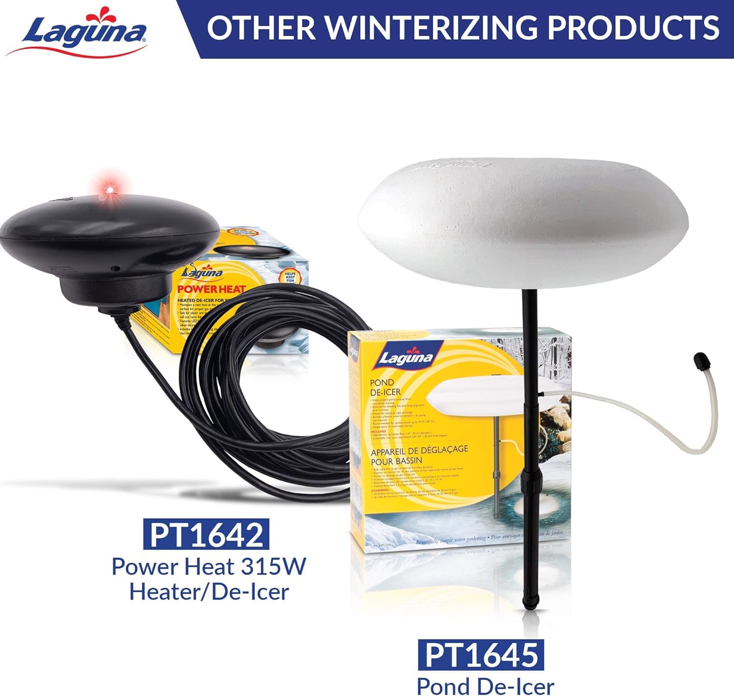 Laguna PowerHeat 500-Watt Pond Heater for Outdoor Ponds with Fish – Thermostat-Controlled De-Icer, Safe for Plastic & Liner Ponds, Stainless Steel, 22 ft Cord – Keep Your Fish Safe in Winter for Koi, Goldfish & Aquatic Plants