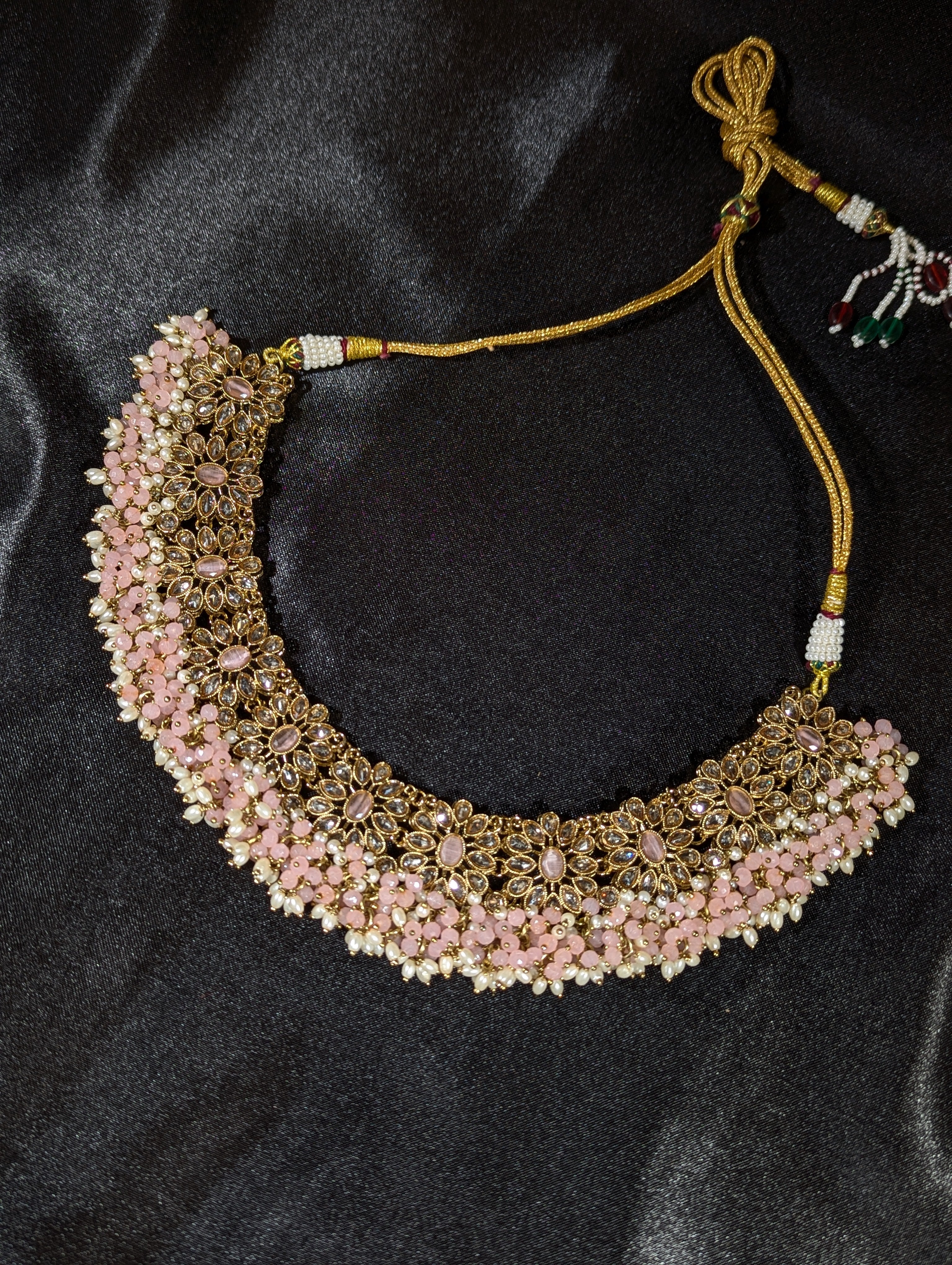 Indira Polki Semi Bridal Set - Traditional Indian Jewelry for Weddings, Parties & Special Occasions | Handmade Kundan Necklace & Earrings Set for Women