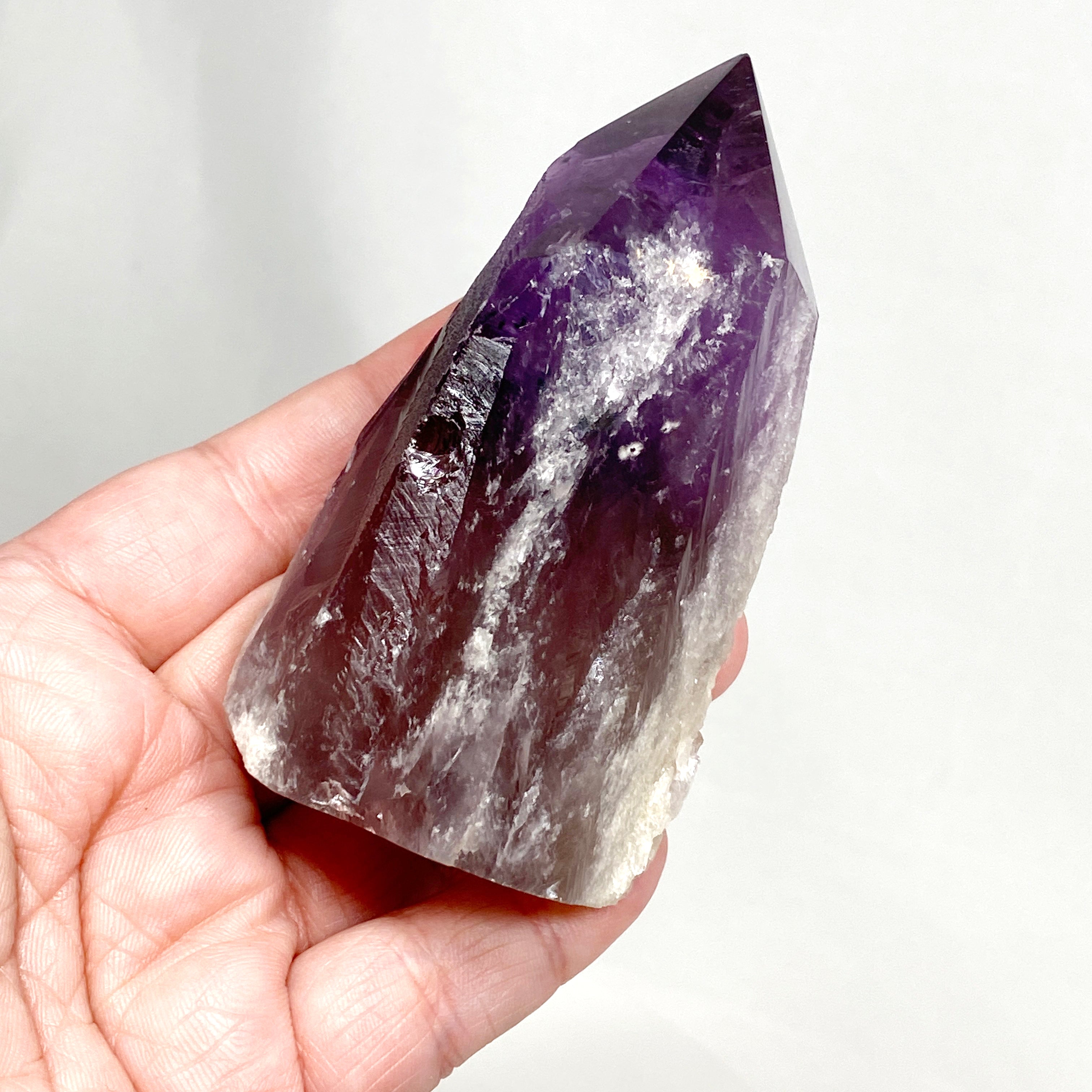 Natural Amethyst Semi-Polished Point Crystal - Healing Stone for Meditation, Reiki & Home Decor (AMP 02) | Spiritual Gifts & Energy Cleansing