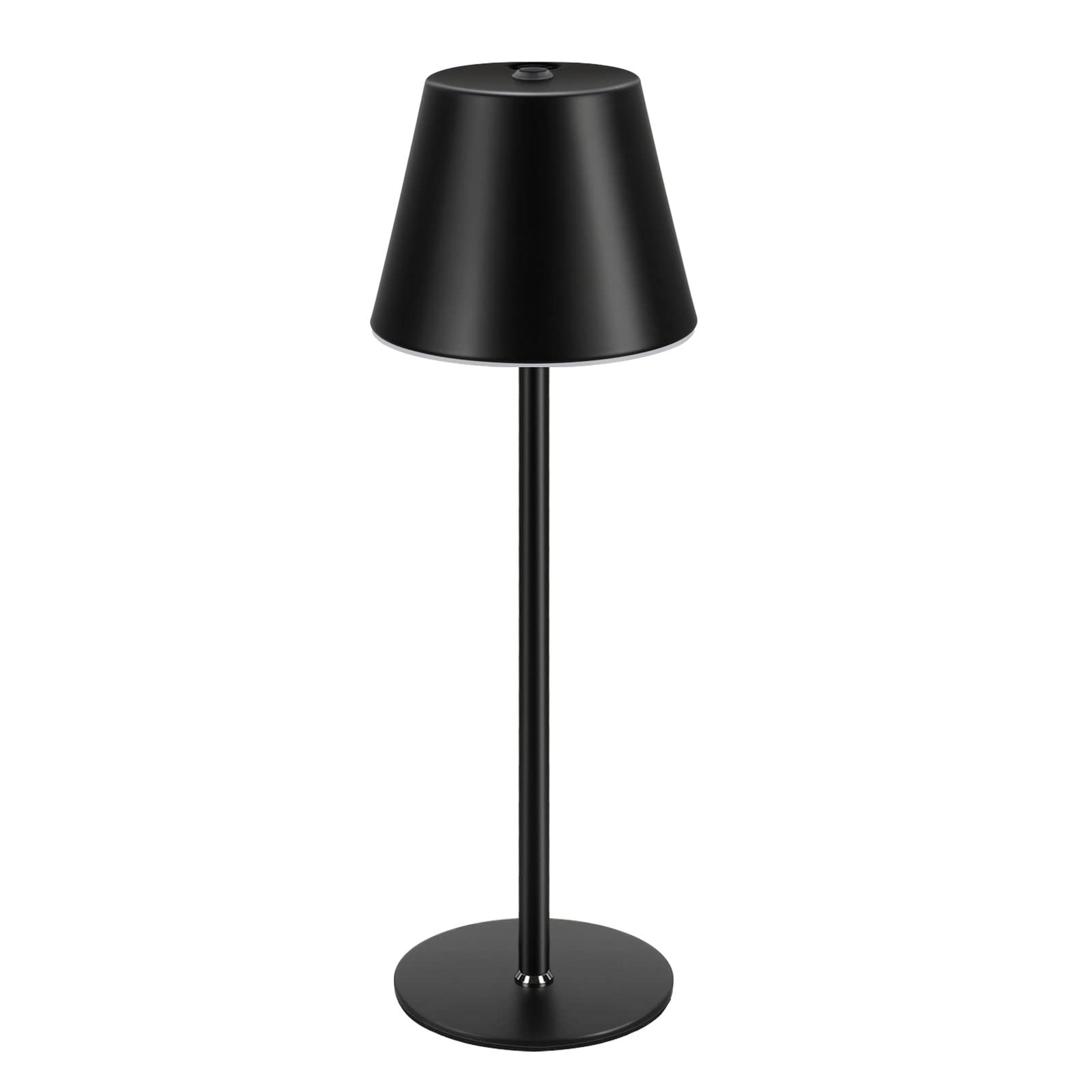 Rechargeable Cordless LED Table Lamp - 3 Color Stepless Touch Dimmable Desk Light, Portable Battery Operated Night Light for Home, Bedroom, Office, Restaurant, Cafe | Perfect for Romantic Dinners, Reading & Nighttime Use