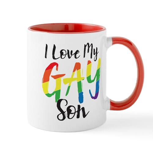White/Red Inside - I Love My Gay Son Mug