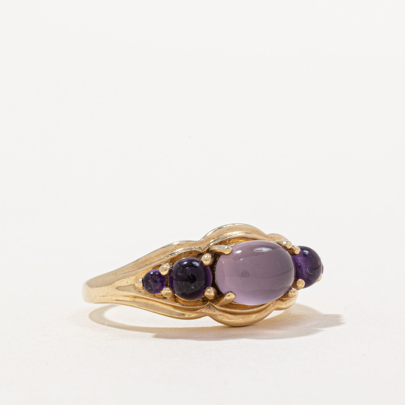 Lavender Chalcedony & Amethyst Cocktail Ring - 2.25ctw Gemstone Jewelry - Size 7.75 - Elegant Statement Ring for Women - Perfect for Evening Parties, Weddings & Special Occasions