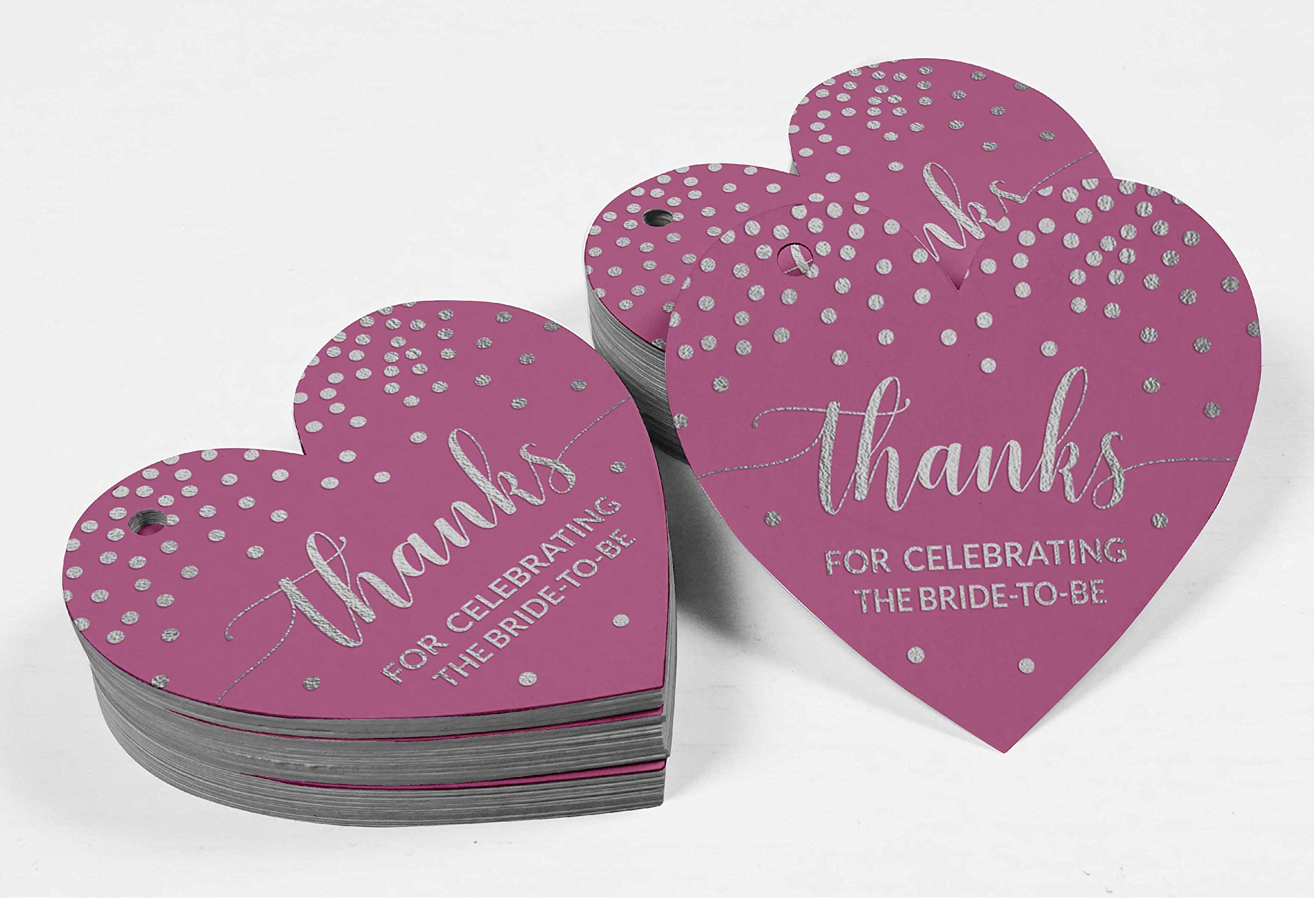 50pcs Real Silver Foil Bridal Shower Favor Tags - Thank You Gift Tags for Bride to Be Celebration - Perfect for Wedding Favors, Bridal Party Decorations & Special Event Invitations