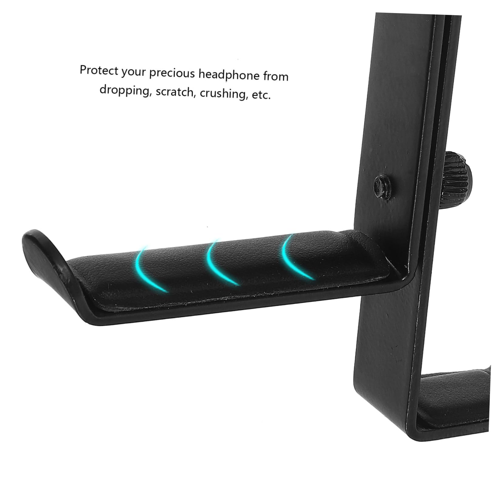 DOITOOL 3-Pack Heavy Duty Iron Headphone Stand Wall Mount - Space Saving Headset Holder with Cable Management for Gaming Headphones, Home Office & Studio Organization (Black) - Perfect for Desk, Wall & Under Desk Installation