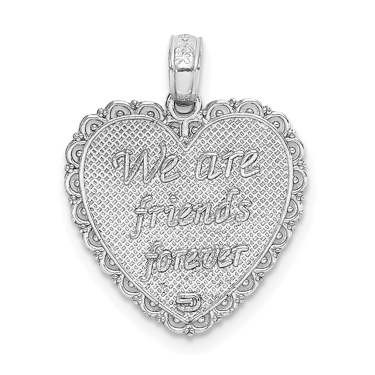 14k White Gold Heart Charm Necklace for Sister - Best Friend Forever Jewelry Gift for Women, Girls - Perfect for Birthdays, Anniversaries & Special Occasions