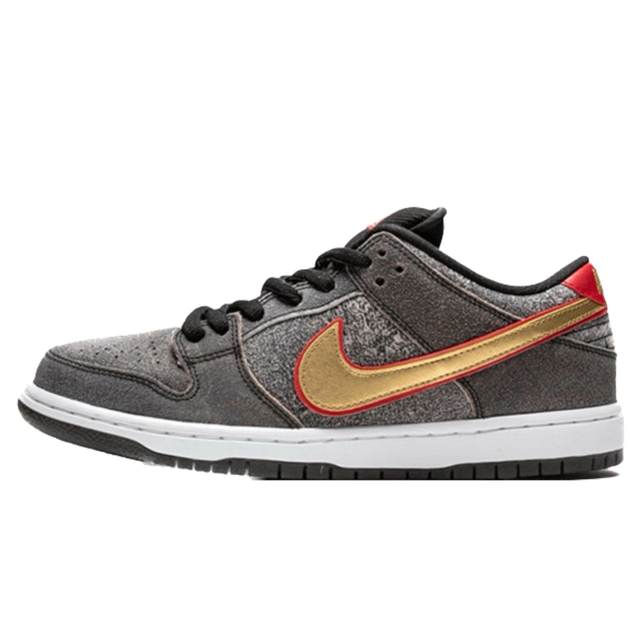 Nike SB Dunk Low Sneakers - Beijing Metallic Gold & University Red Colorway | Skateboarding Shoes for Men & Women | Perfect for Streetwear Fashion and Urban Lifestyle