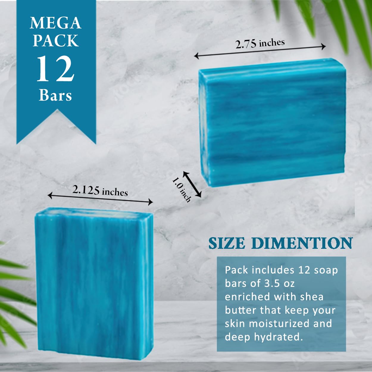 Ocean Breeze Scented Soap Bars - 3.5oz Shea Butter Moisturizing for Bath & Body Care