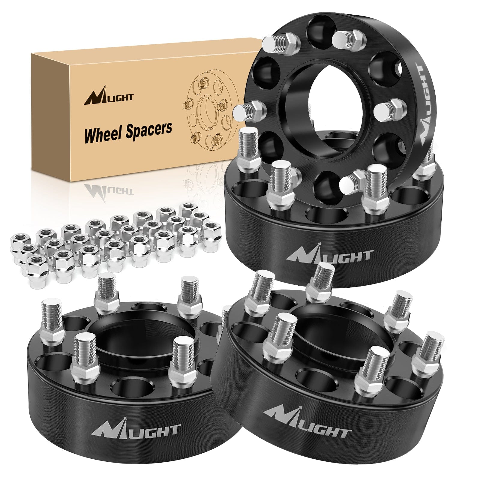 2 Inch (50mm) Wheel Spacers 4Pcs - Compatible with 2004-2014 Ford F150, 2003-2014 Expedition, 2005-2014 Lincoln Mark LT, 2003-2014 Lincoln Navigator | 6x135.2 Bolt Pattern | 87.1mm Hub Bore | 14x2 Studs - Improve Stance & Off-Road Performance