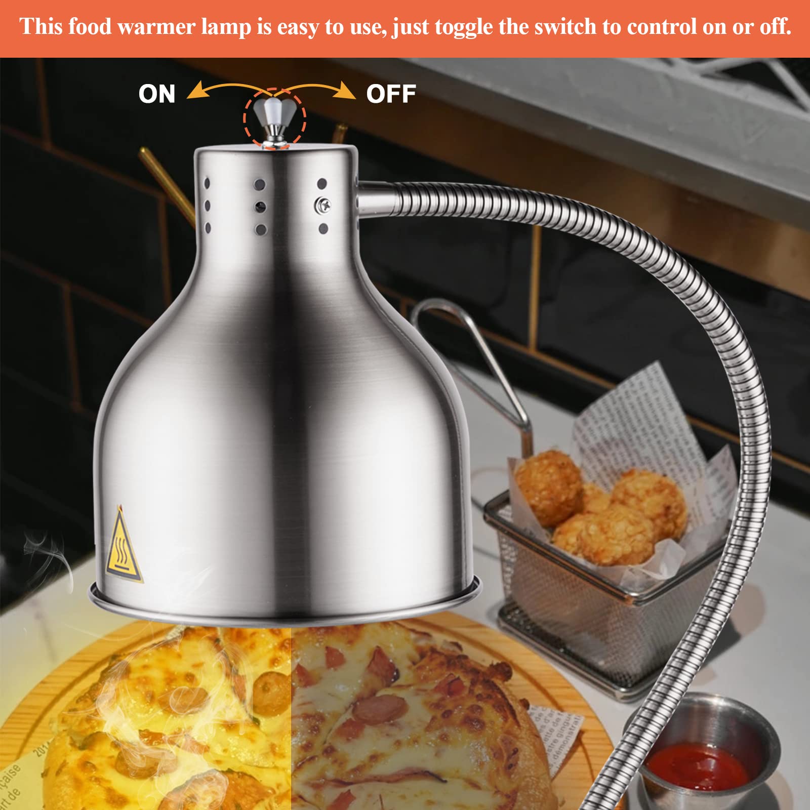 Commercial Food Warmer Heat Lamp - Retractable Restaurant Buffet Heating Lamp for Food Warming, Catering & Home Use | Perfect for Buffets, Cafeterias, Outdoor Events & Kitchen Countertops