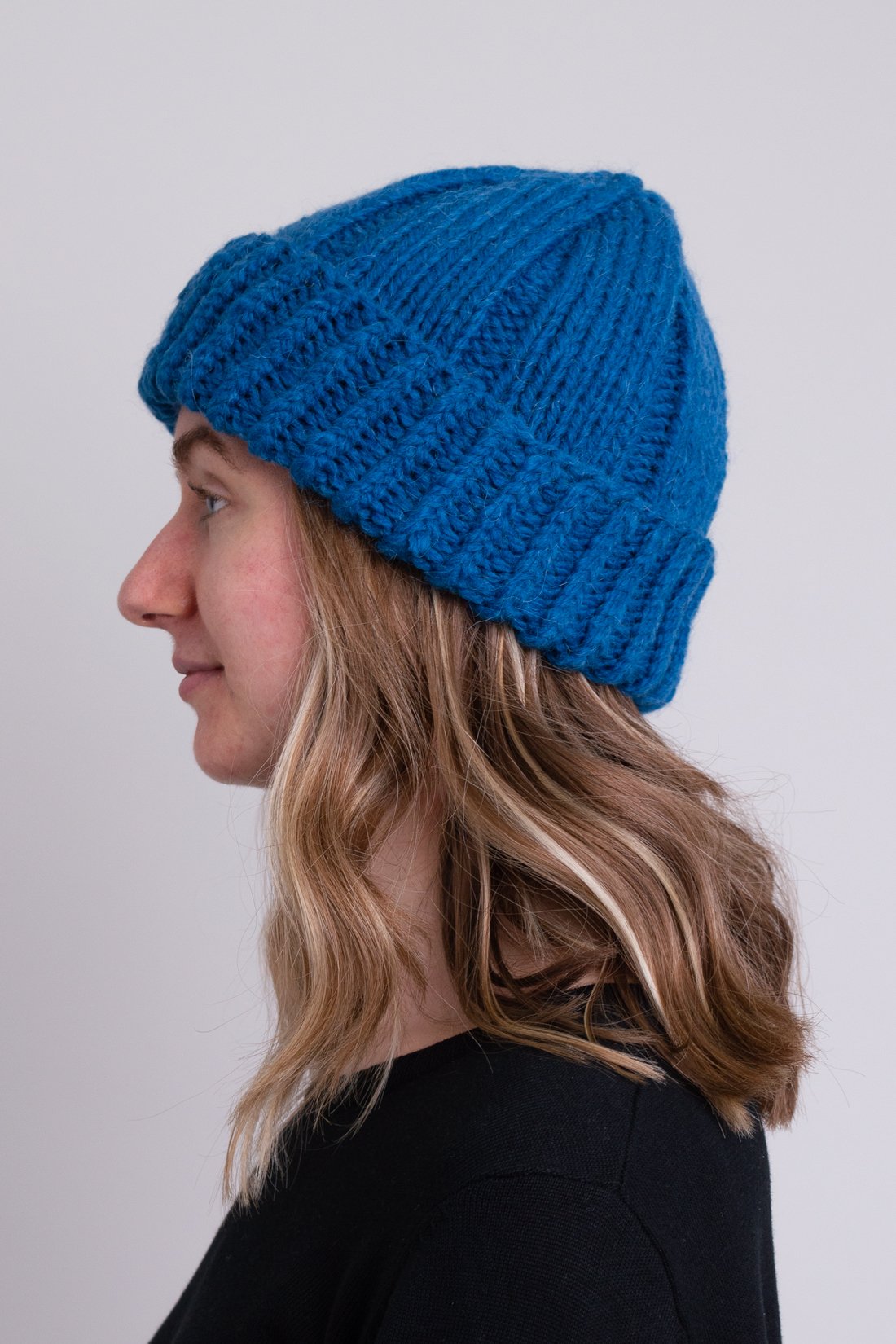 Hand Knit Wool Beanie for Women & Men - Soft Teal Winter Hat for Cold Weather - Cozy & Warm Accessory for Outdoor Activities