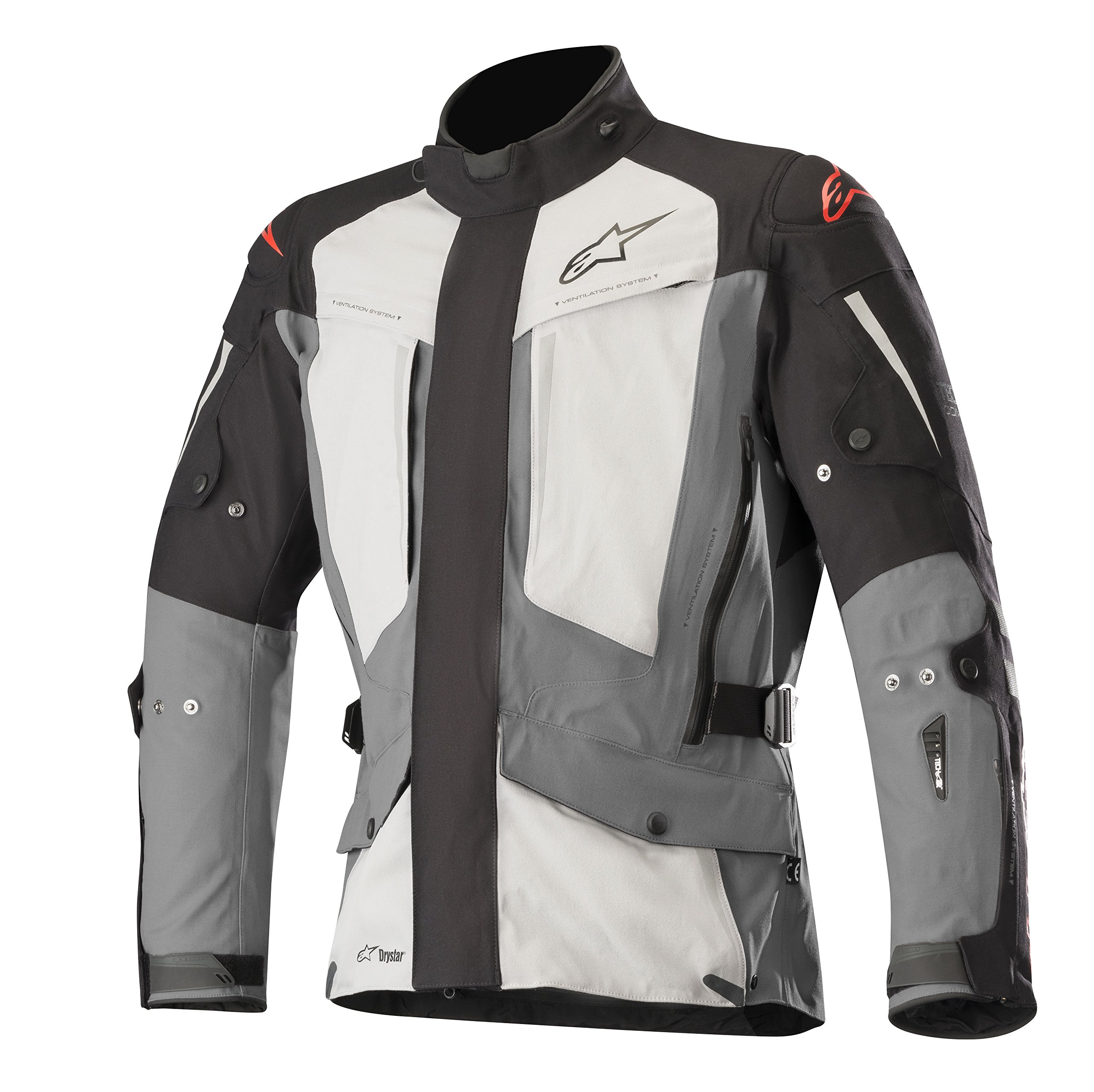 Alpinestars Yaguara Drystar Men's Waterproof Motorcycle Jacket - Black/Dark Gray/Mid Gray (Large) - Windproof & Breathable Riding Gear for Street Biking & Commuting