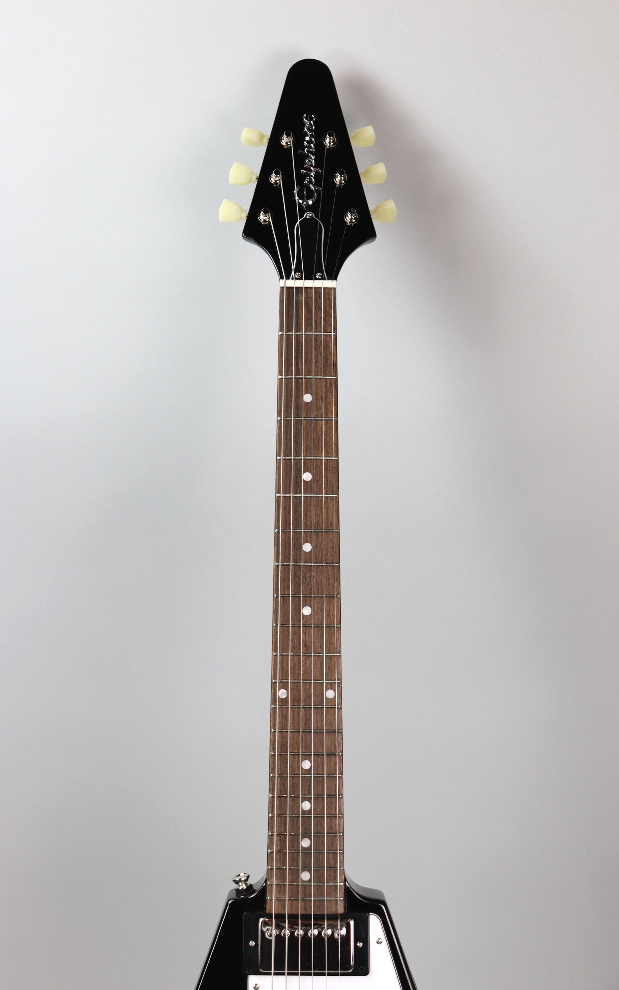 Epiphone Flying V Electric Guitar - Ebony Finish | Rock & Metal Performance Guitar for Stage & Studio
