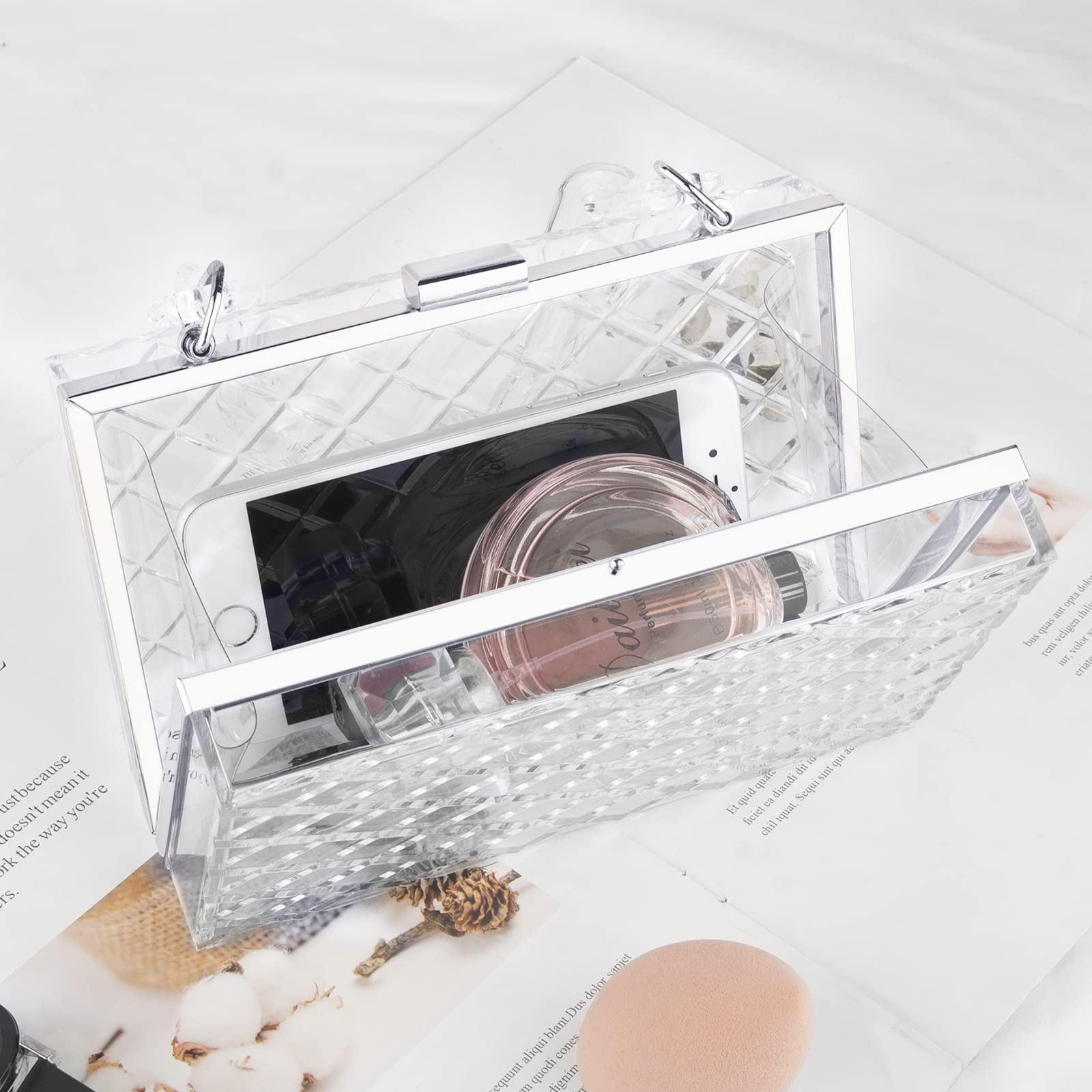 Acrylic Clear Purse for Women - Transparent Evening Clutch Bag with Crossbody Shoulder Strap | Perfect for Prom, Concerts, School & Special Occasions