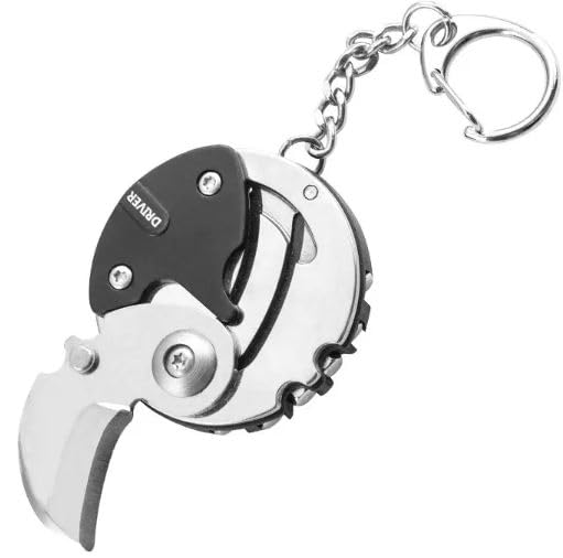 Multitool Keychain - Mini Circle-Shaped Pocket Tool with Ruler, Allen Wrench & Screwdriver (Silver) | Perfect for Camping, Hiking, DIY & Emergency Repairs