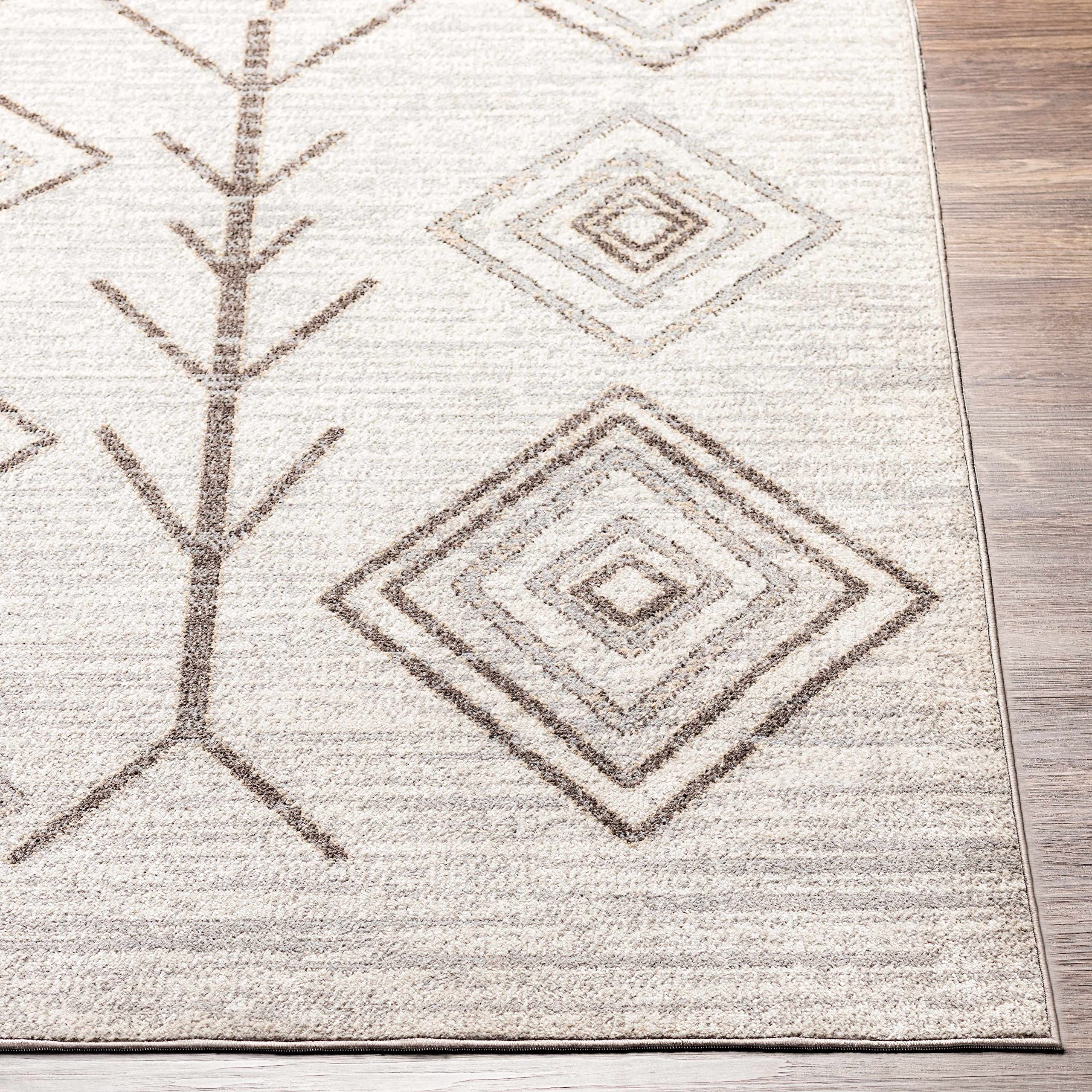 Kericho Machine Washable Area Rug - Soft & Durable for Living Room, Bedroom - Brown & Gray - 7'10