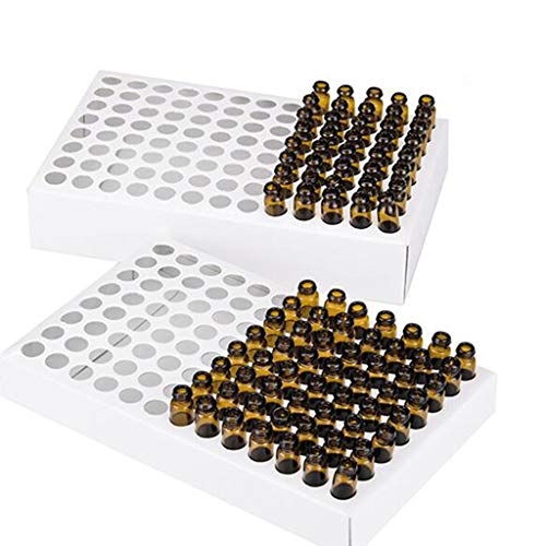 104pcs 1ml Amber Glass Perfume Vials with Black Caps - Empty Essential Oil Bottles for Fragrance, Aromatherapy & DIY Perfume Making - Perfect for Travel, Gifts & Sample Distribution