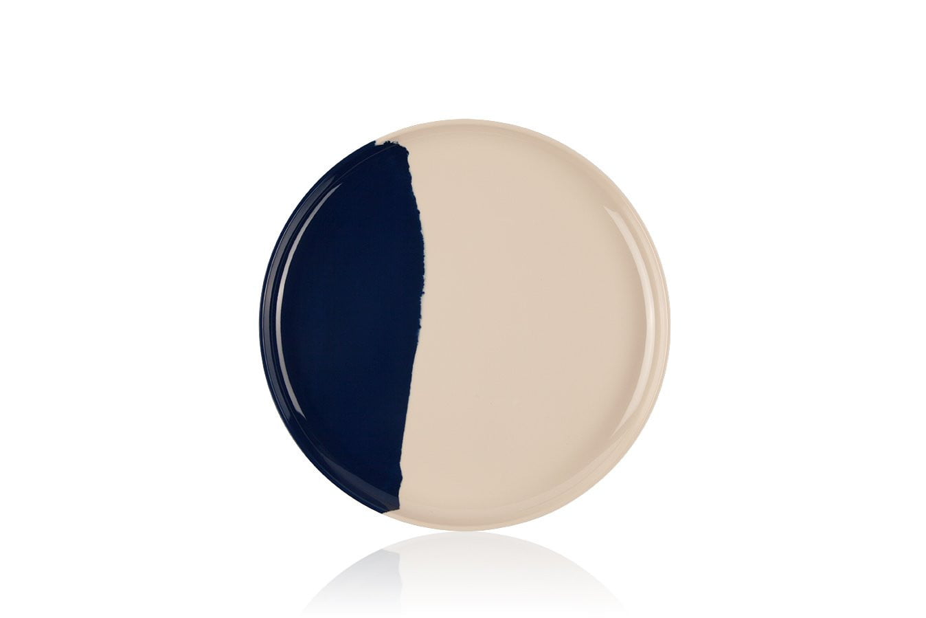 Melamine Salad and Dessert Plates Set of 4 - Ivory & Navy - Durable Dishware for Picnics, Parties, and Everyday Dining