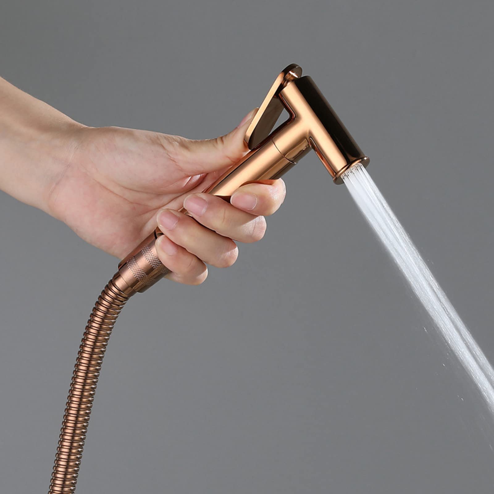 Portable Handheld Bidet Sprayer for Toilet - Single Hole Hot & Cold Water Rustproof Shower Head - Personal Hygiene & Cleaning - Easy Install (Black/Rose Gold) - Perfect for Bathroom, Travel & RVs
