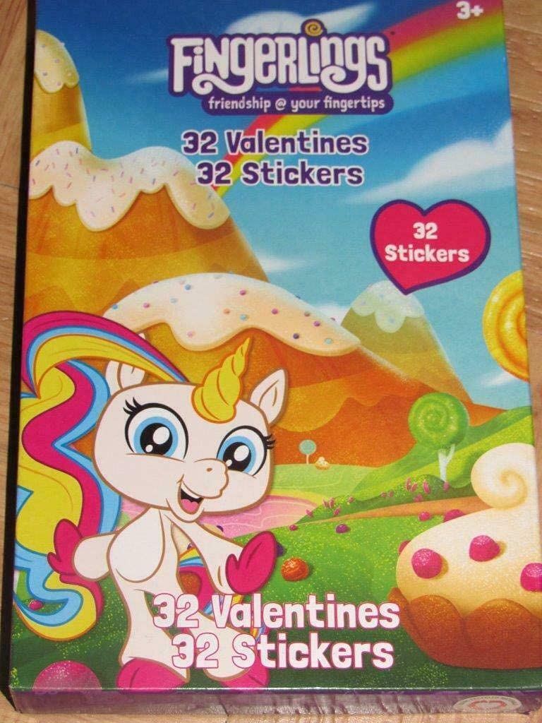Valentine's Day Fingerlings Greeting Cards - 32 Pack | Cute Interactive Animal Cards for Kids | Perfect for Classroom Exchanges, Party Favors & Gifts