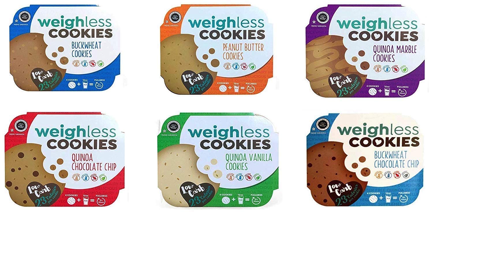 Gluten Free Low Carb Cookies Variety Pack - 6 Delicious Flavors | Keto-Friendly, Sugar-Free Snacks for Weight Loss & Healthy Lifestyle | Perfect for Office, Travel & On-the-Go