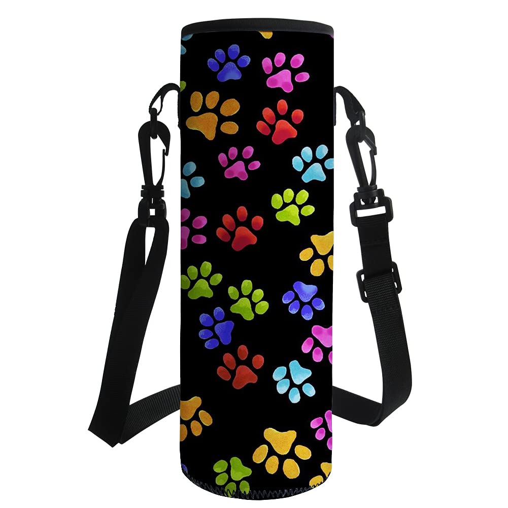 Insulated Neoprene Water Bottle Carrier - Adjustable Strap for Steel/Glass/Plastic Bottles - Perfect for Hiking & Gym