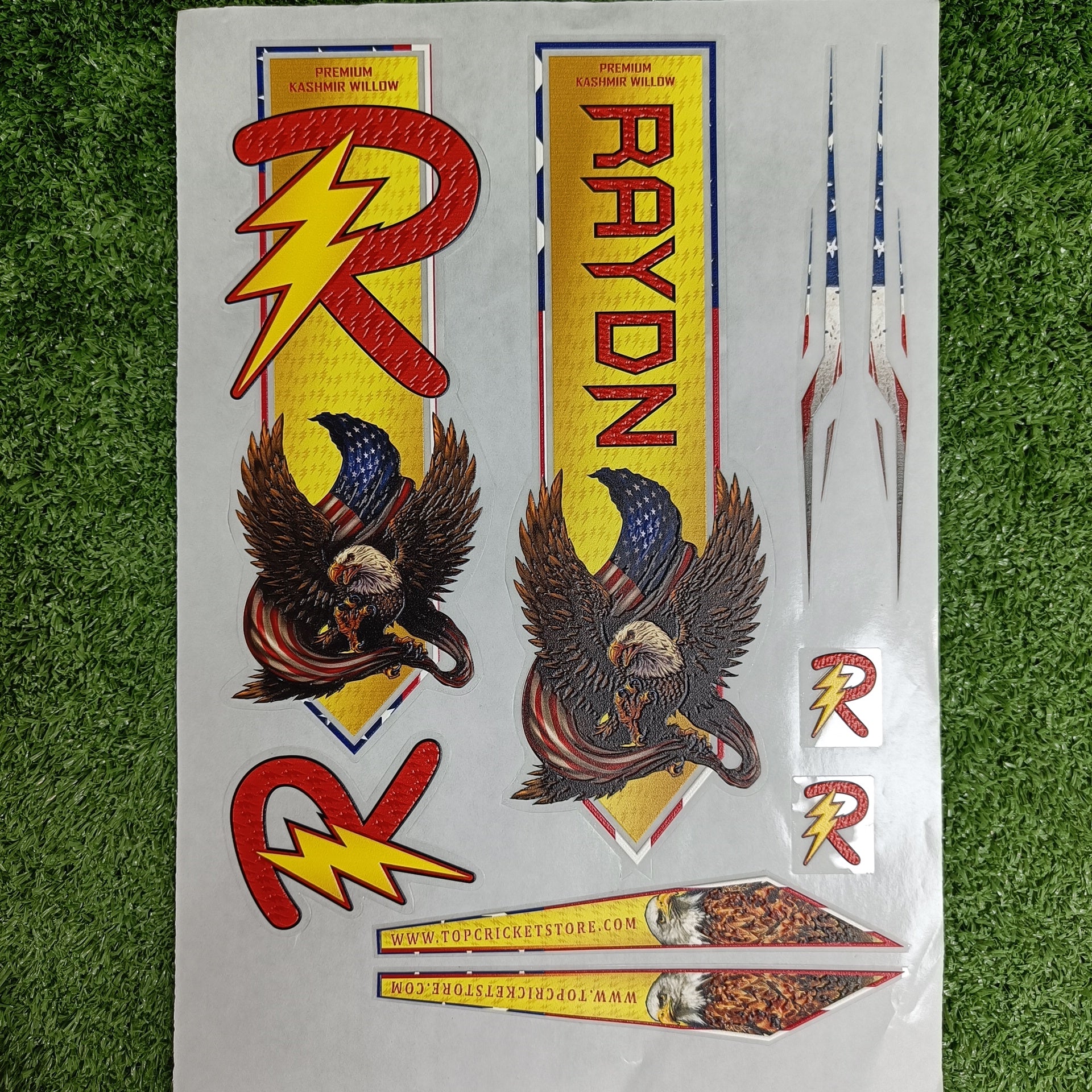 Raydn American Eagle Cricket Bat Stickers - Premium Vinyl Decals for Cricket Bats - Perfect for Sports Fans, Team Spirit & Equipment Customization
