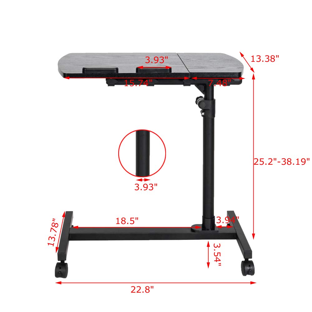 Adjustable Mobile Standing Desk with Wheels - 23.22