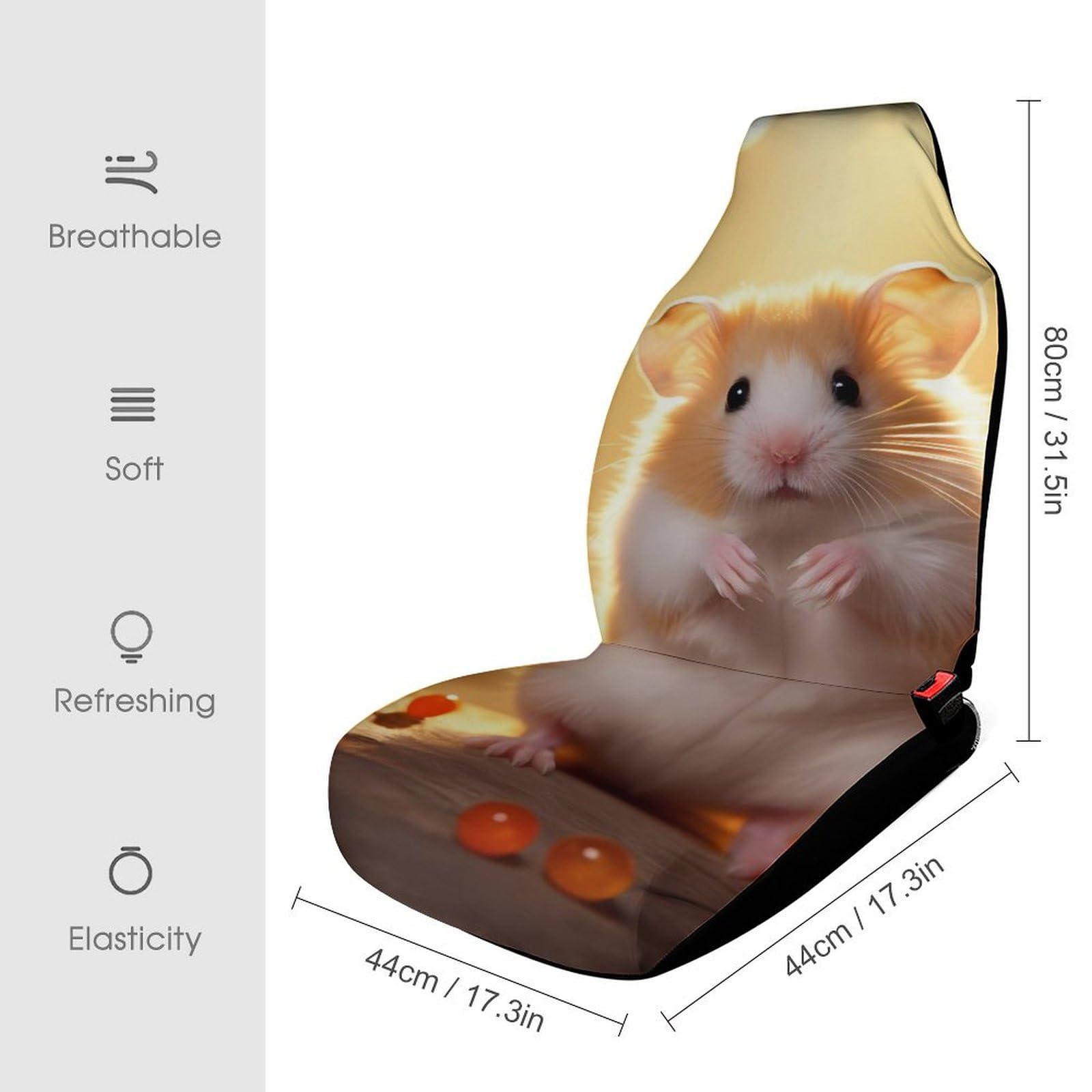 Universal Cute Hamster Car Seat Covers - 2PCS Protective Car Interior Accessories for Pets & Kids | Perfect for Road Trips, Daily Commutes & Pet Lovers