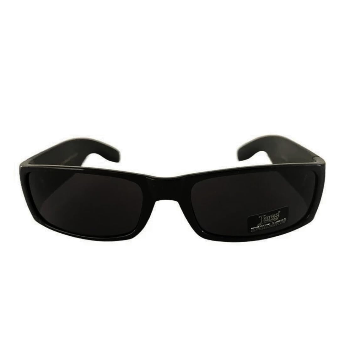 Locs Sunglasses Hardcore Black 0103 - Stylish Black/Graffiti Design UV Protection Shades for Men & Women | Perfect for Outdoor Sports, Driving, and Beach Activities