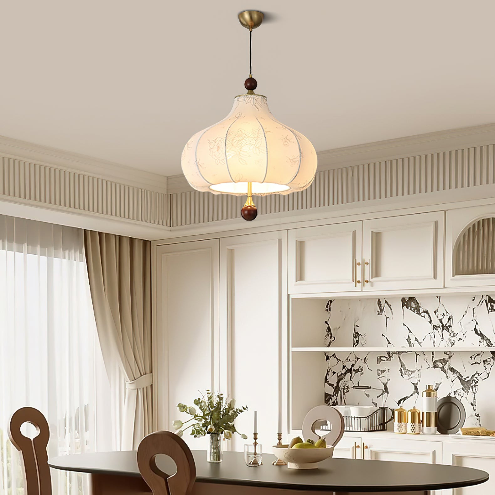 Elegant Chestnut Bloom Pendant Light - Modern Hanging Chandelier for Dining Room, Kitchen Island, or Bedroom Decor